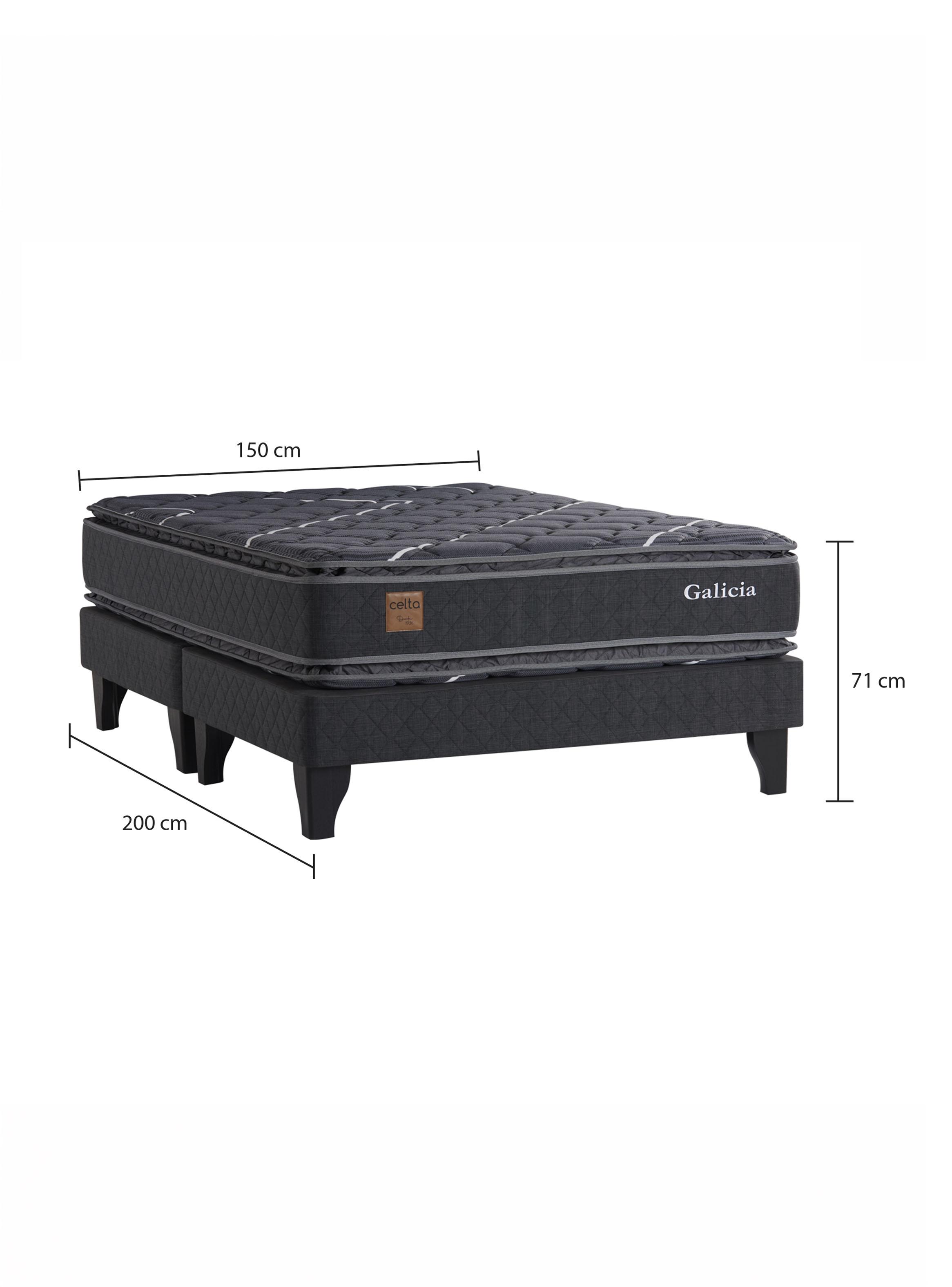 Cama Europea Galicia 2 Plazas x 2 mt Base Dividida-1