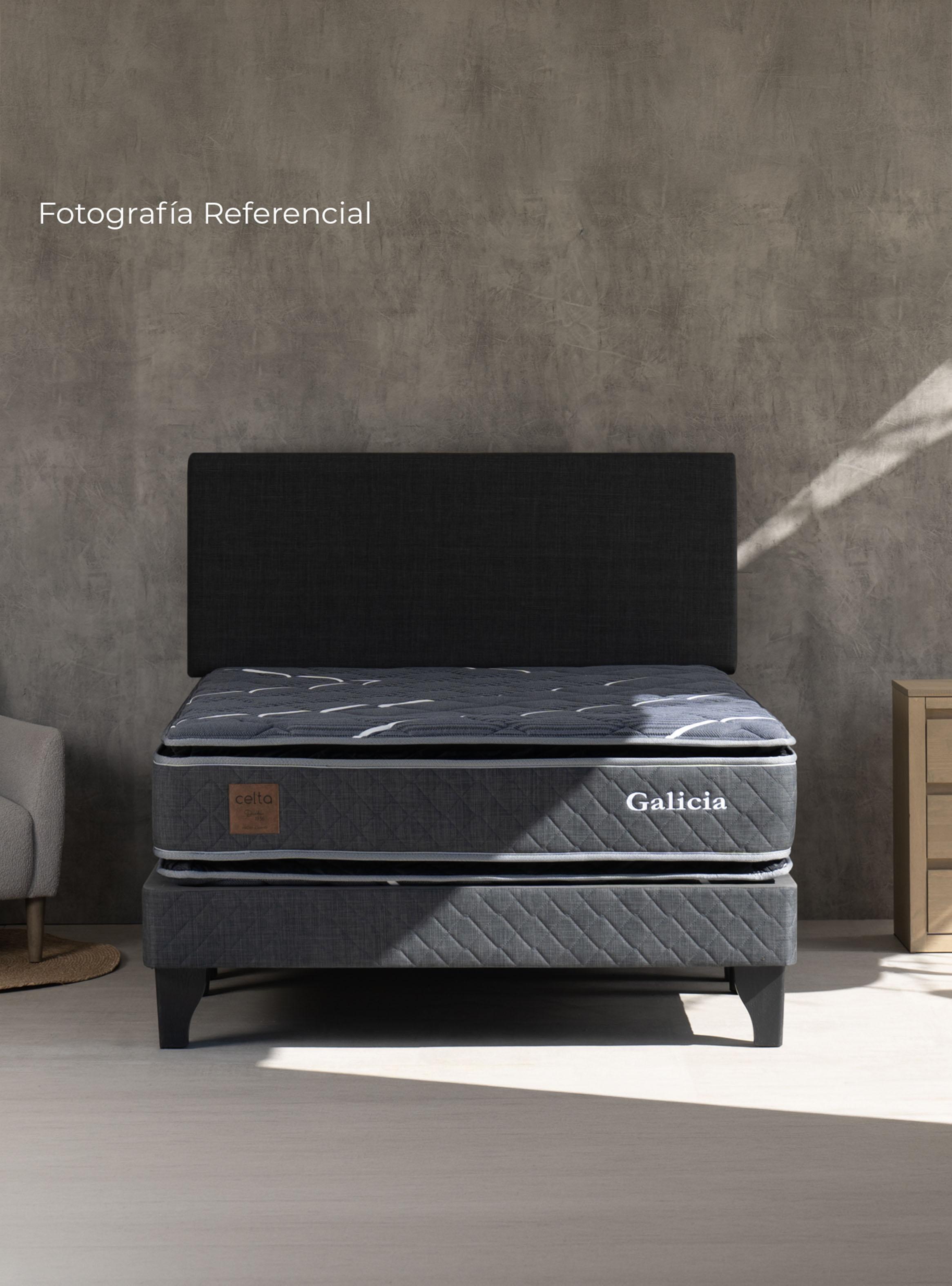 Cama Europea Galicia 2 Plazas x 2 mt Base Dividida + Respaldo-5