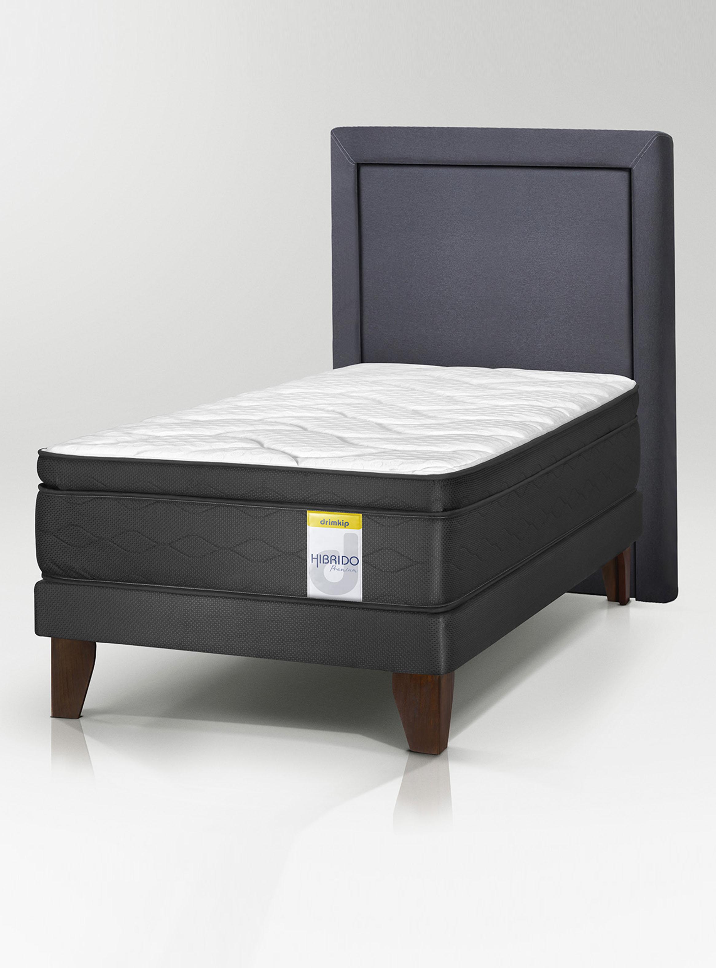 Cama Europea Híbrido Premium 1 Plaza (90x200) Base Normal + Resplado-0