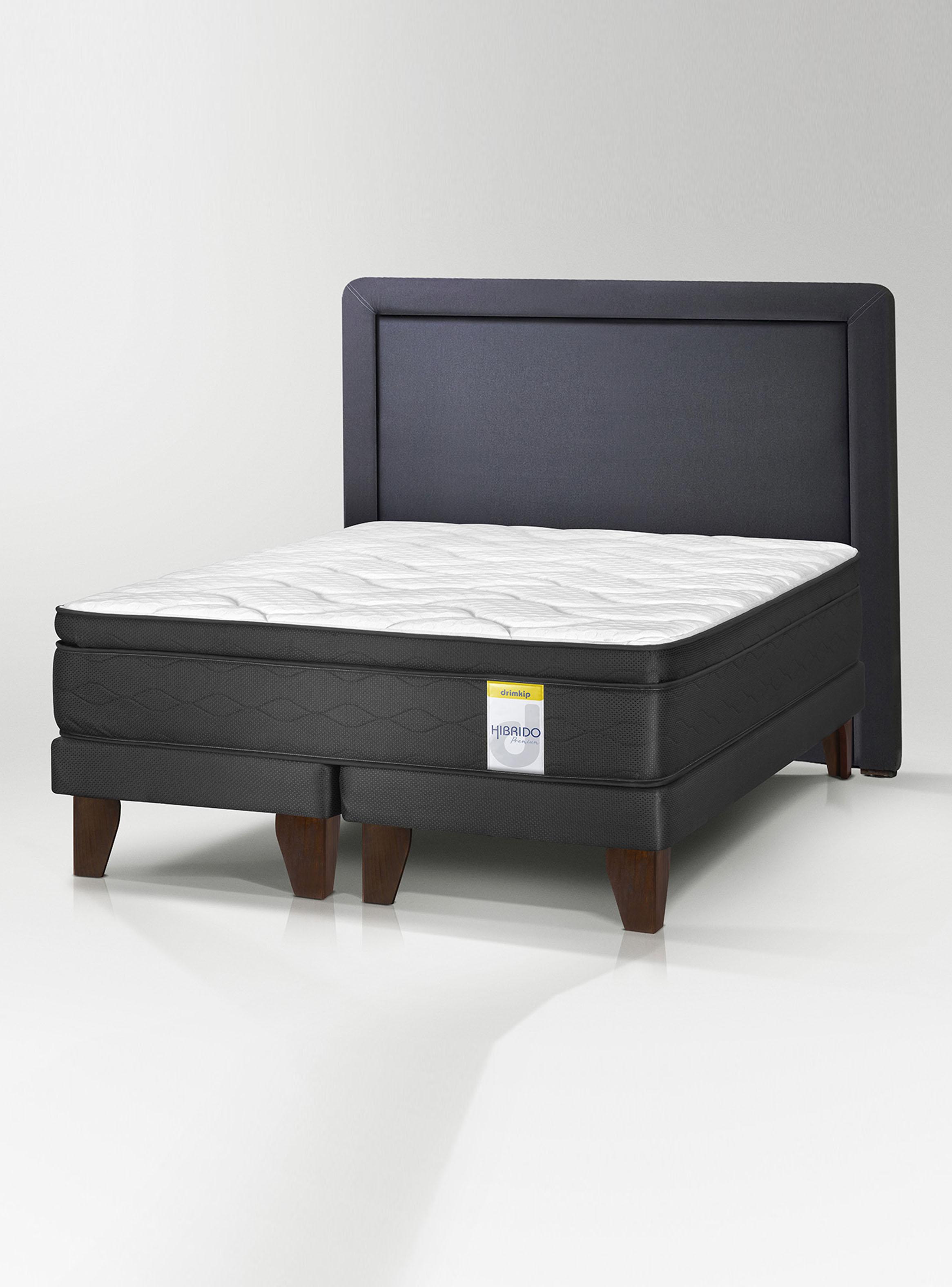 Cama Europea Híbrido Premium King (180x200) Base Dividida + Resplado DK-0