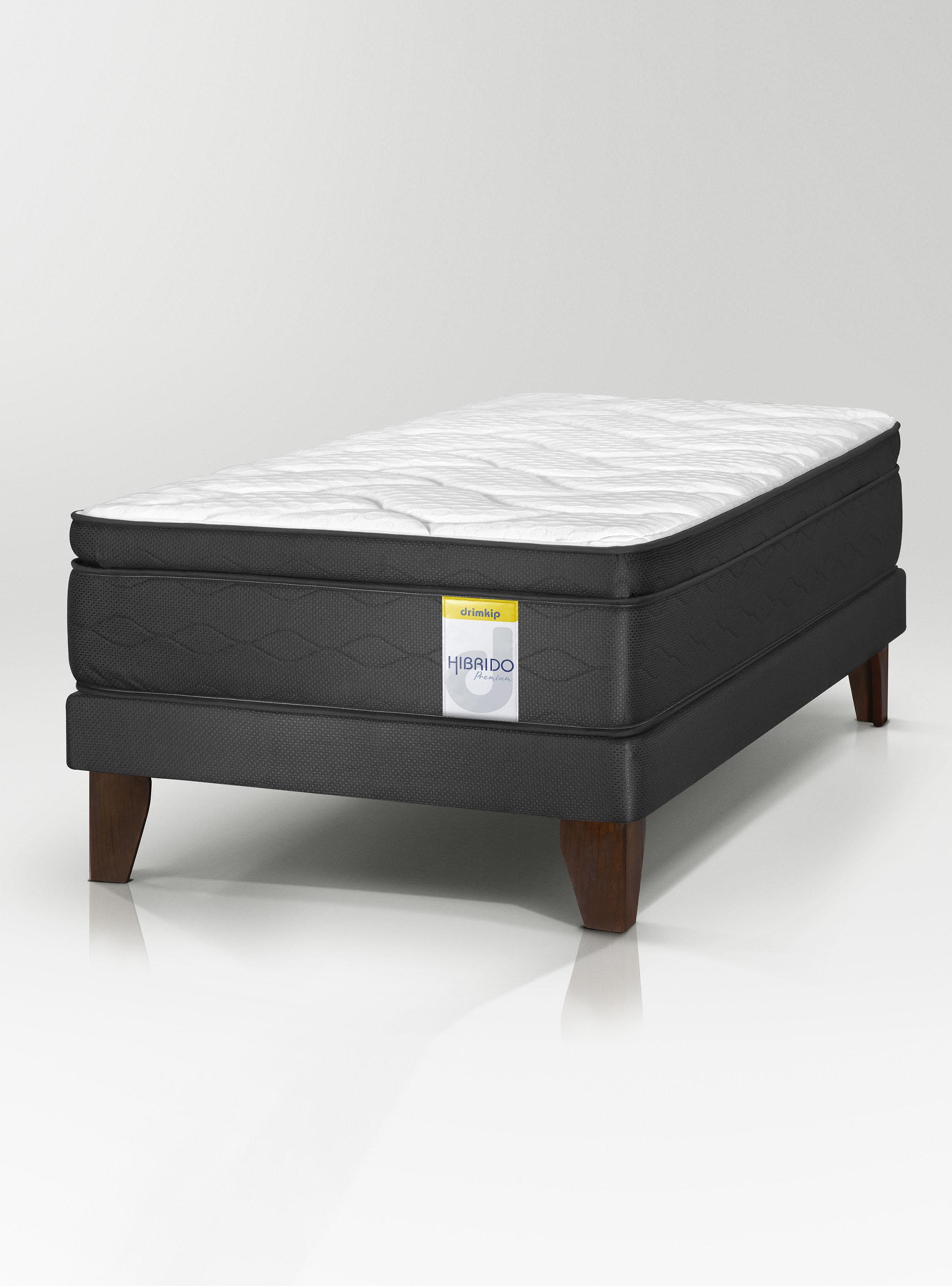 Cama Europea Híbrido Premium 1 Plaza (90x190)  Base Normal + Resplado-0