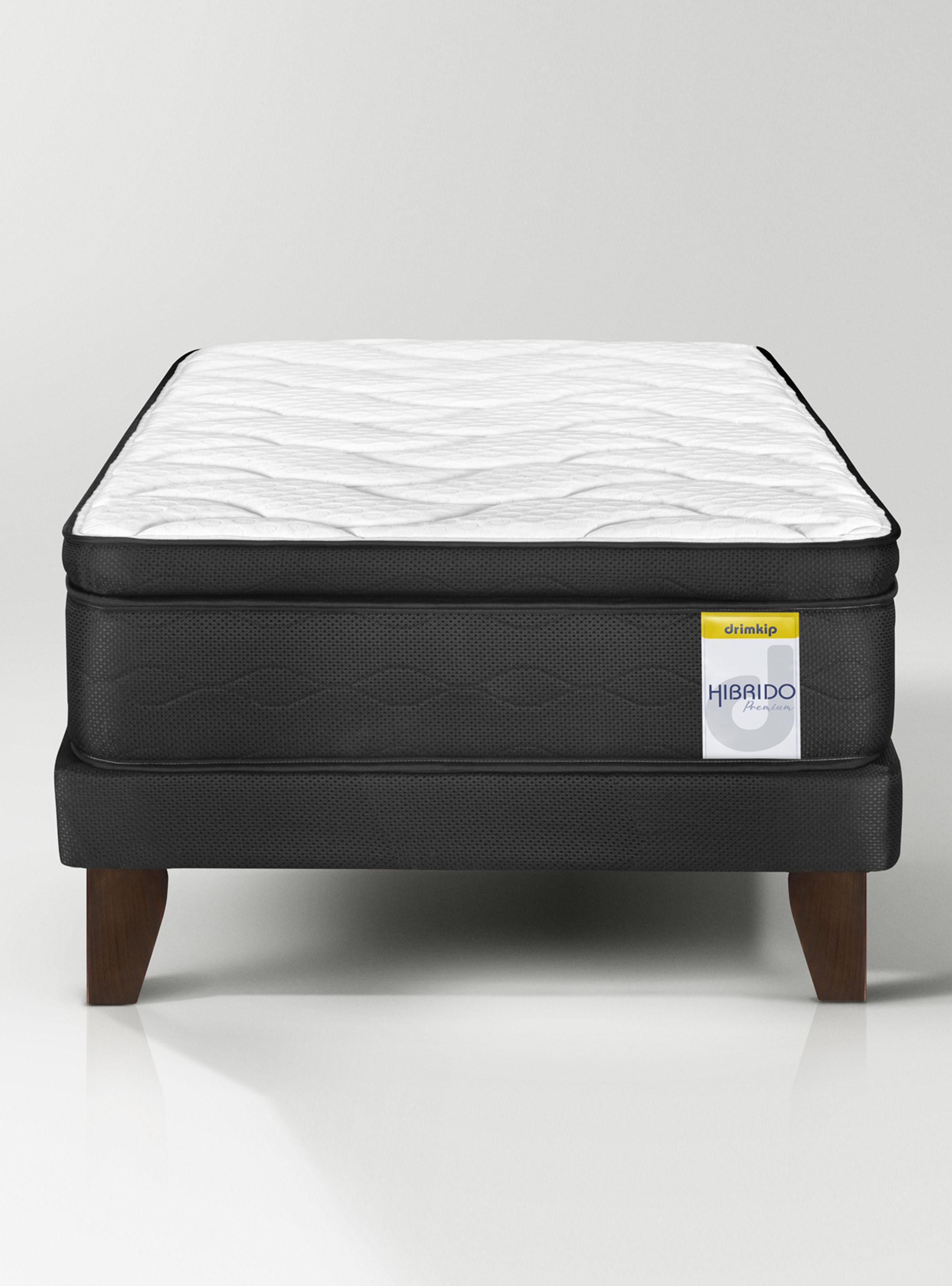 Cama Europea Híbrido Premium 1 Plaza (90x190)  Base Normal + Resplado-1