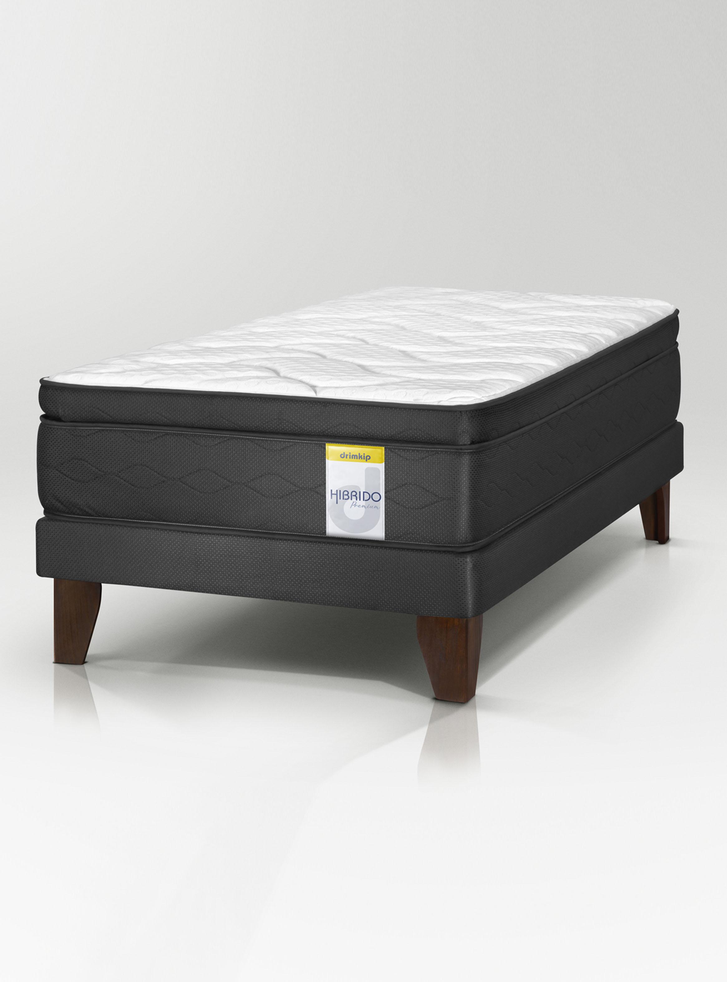 Cama Europea Híbrido Premium 1 Plaza (90x200)  Base Normal + Resplado-0