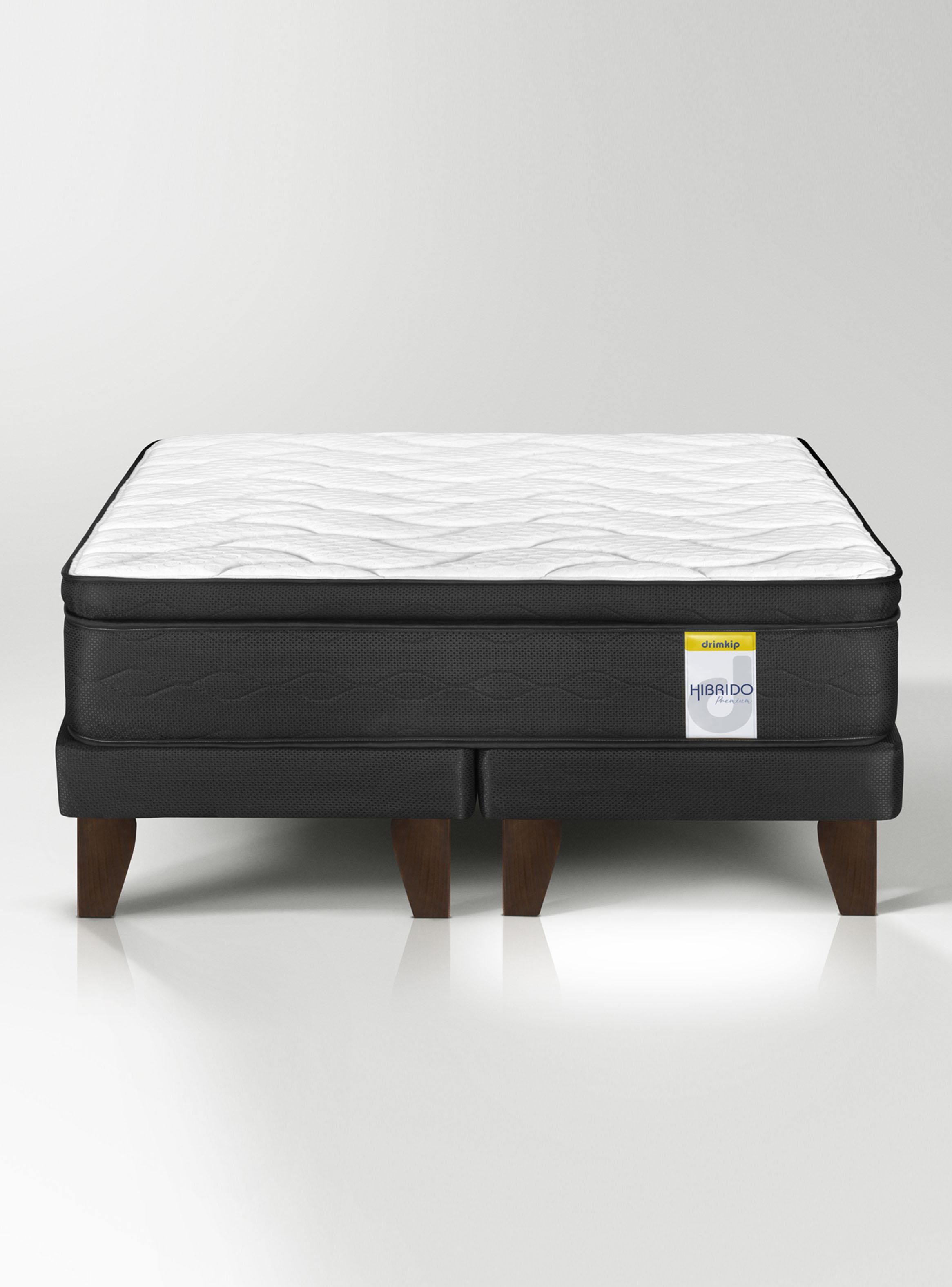 Cama Europea Híbrido Premium 2 Plazas (150x190) Base Dividida + Resplado-1