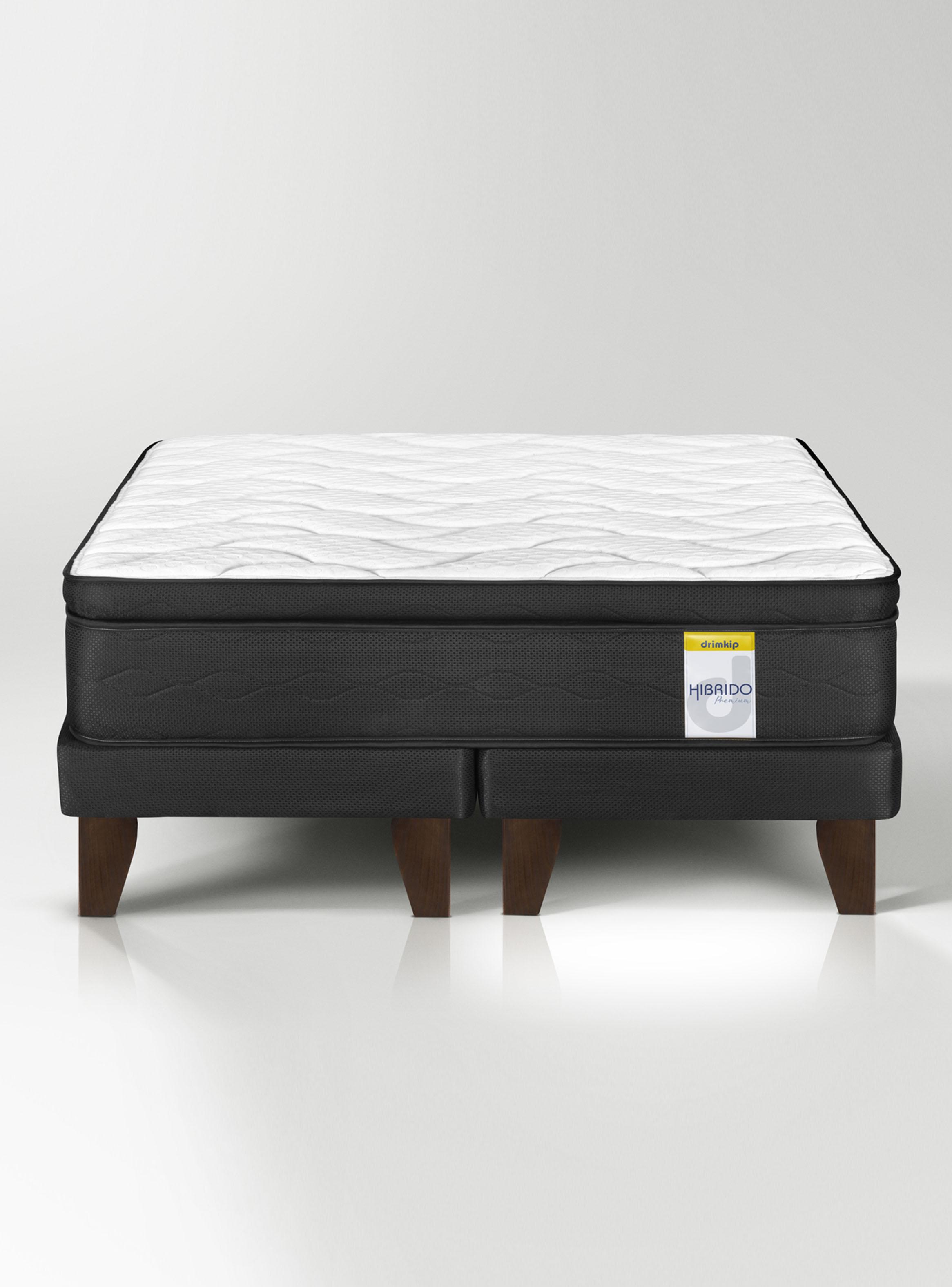 Cama Europea Híbrido Premium 2 Plazas (150x200) Base Dividida + Resplado-1