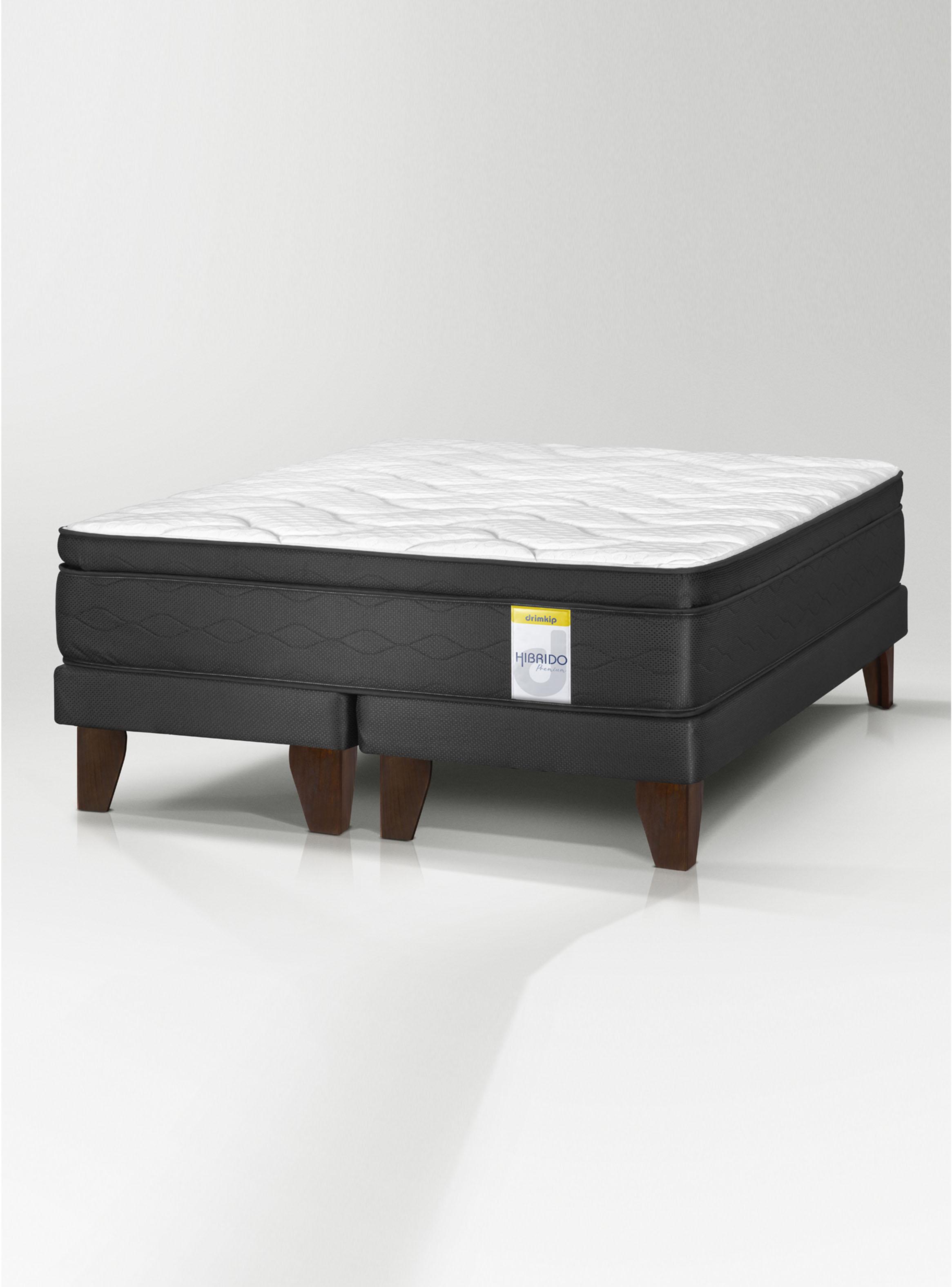 Cama Europea Híbrido Premium 2 Plazas (150x200) Base Dividida + Resplado-0