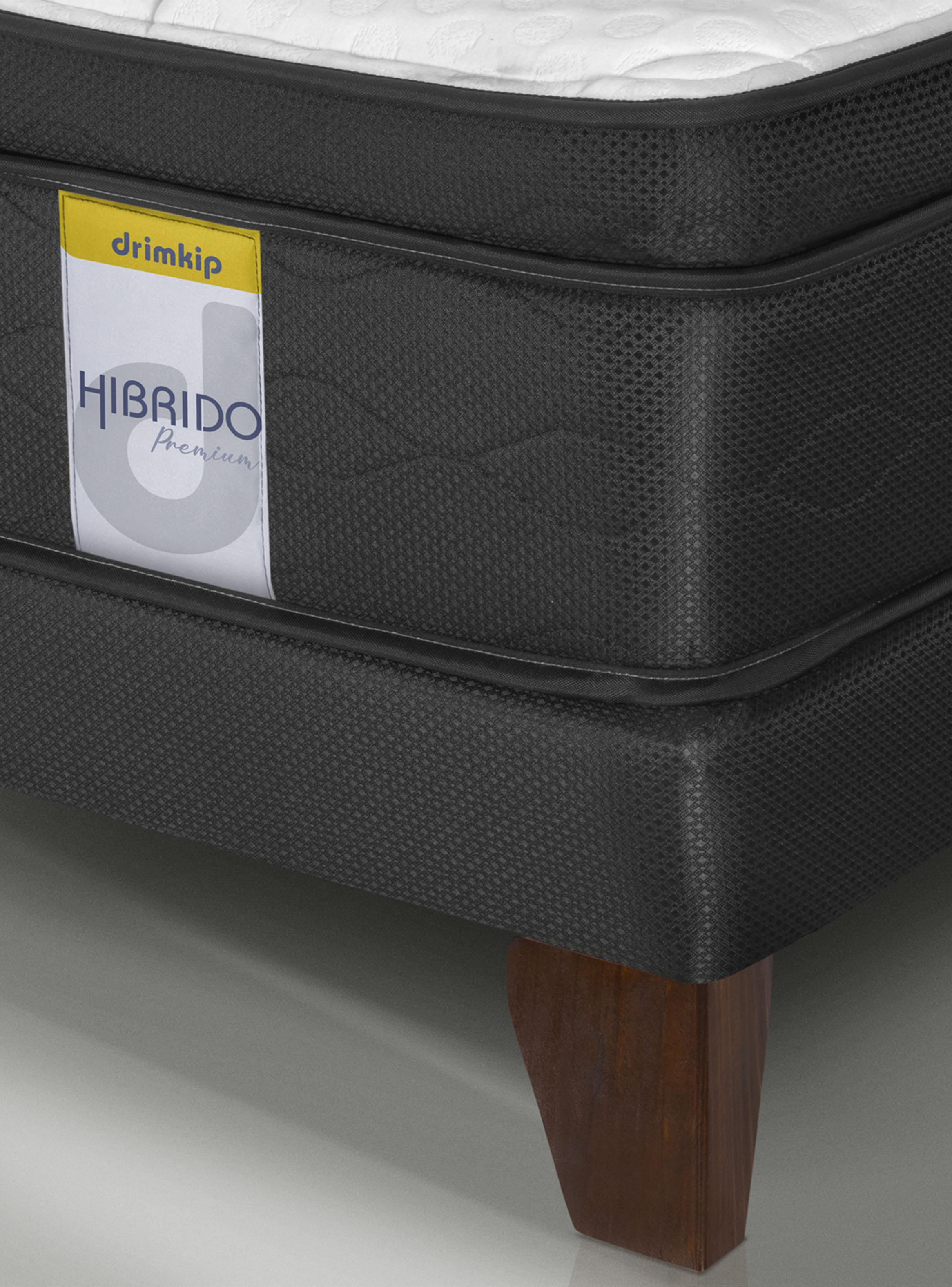 Cama Europea Híbrido Premium Súper King (200x200) Base Dividida + Respaldo DK+ Vel Rov-4