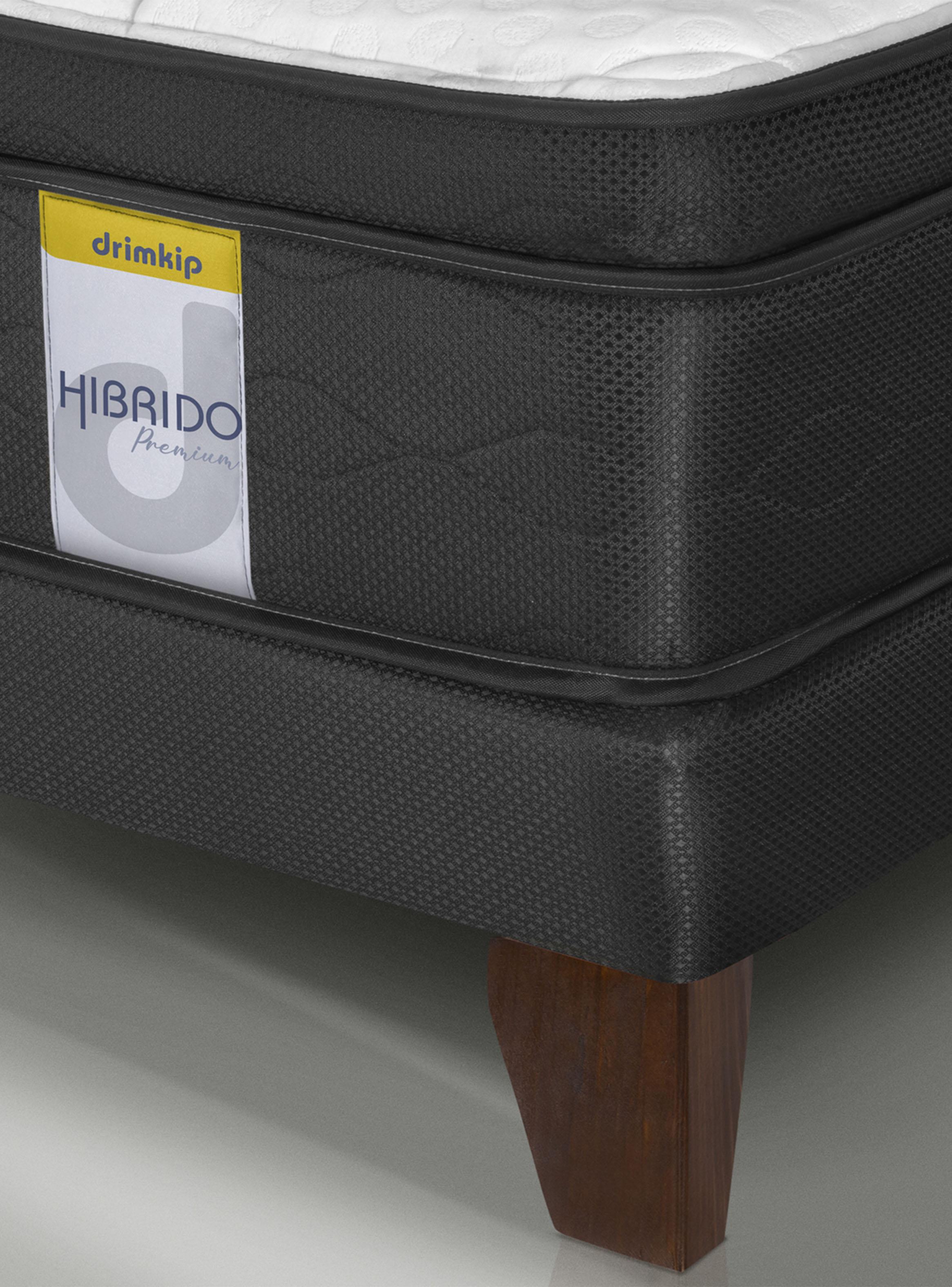Cama Europea Híbrido Premium King (180x200) Base Dividida + Respaldo DK+ Vel Rov-4