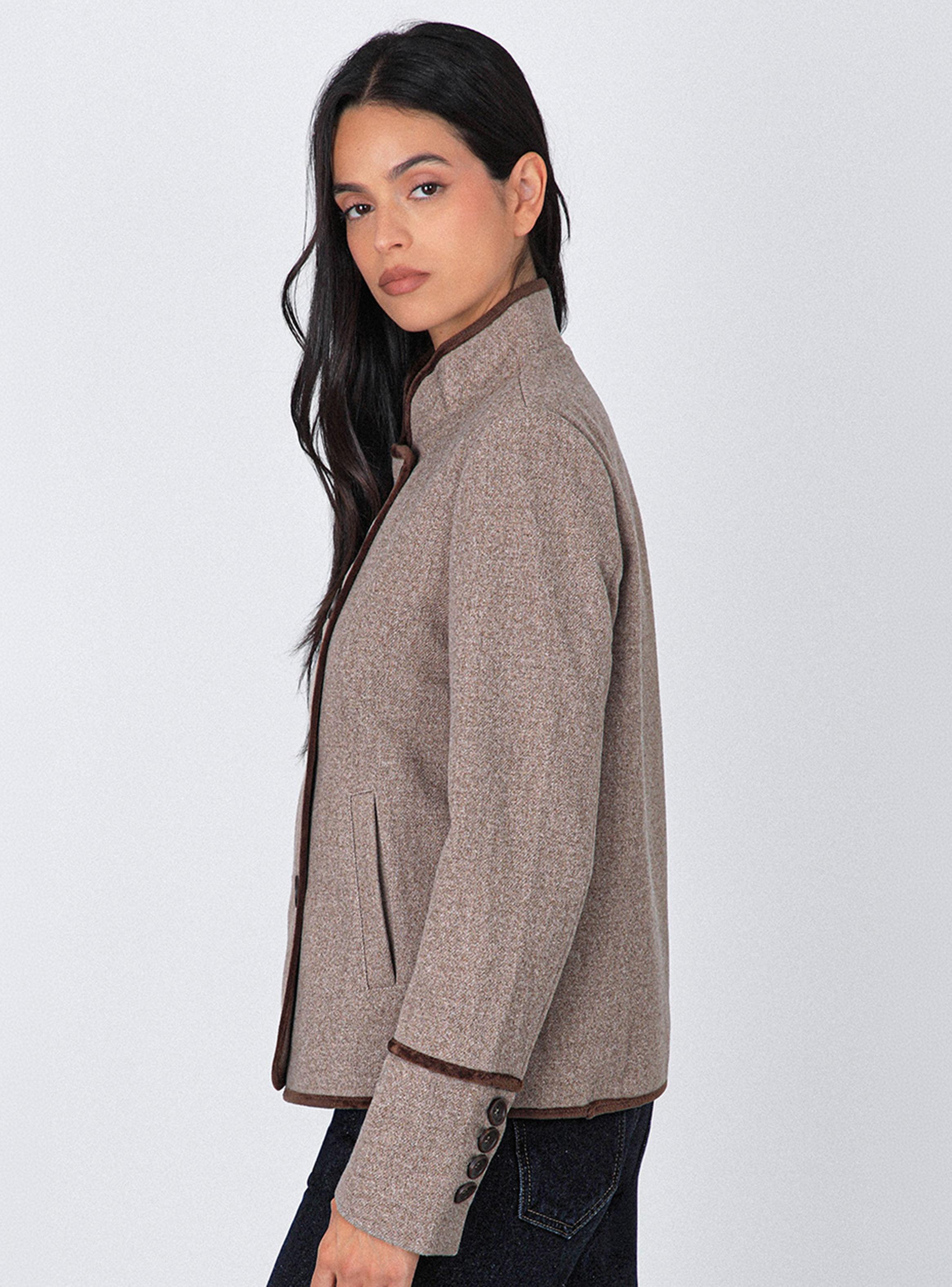 Chaqueta Cruzada Cuello Mao-3