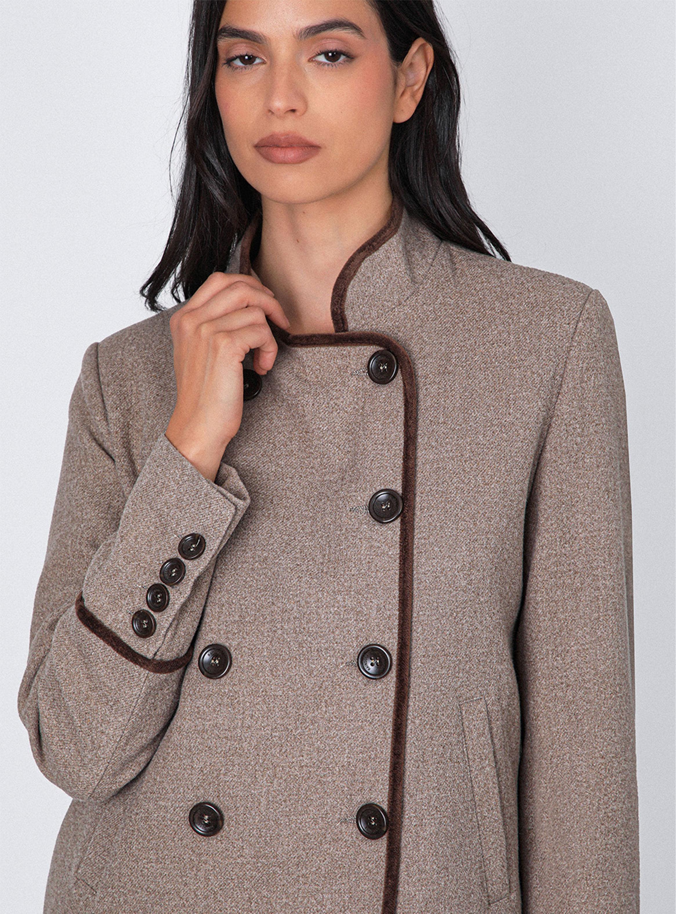 Chaqueta Cruzada Cuello Mao-4