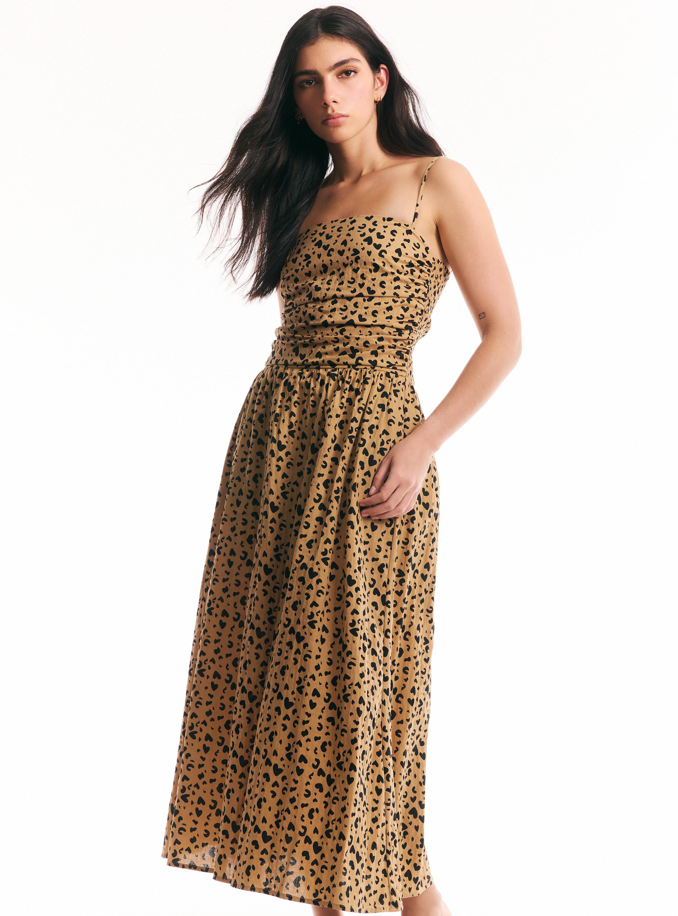 Vestido Estampado Plisado-0