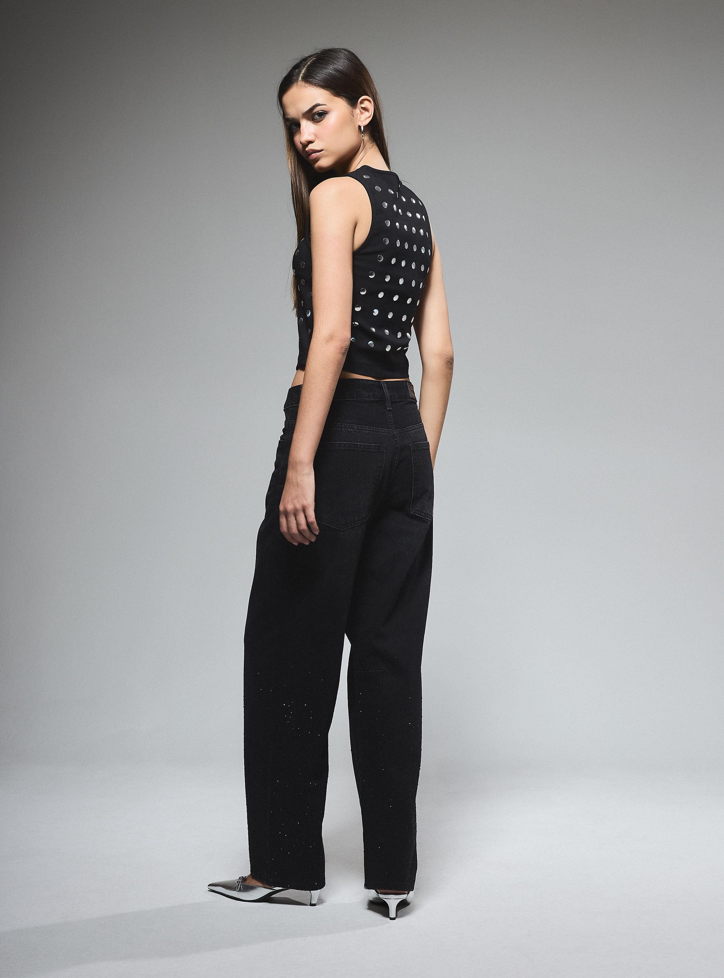 Jeans con Strass en la Mitad Inferior Pierna-5