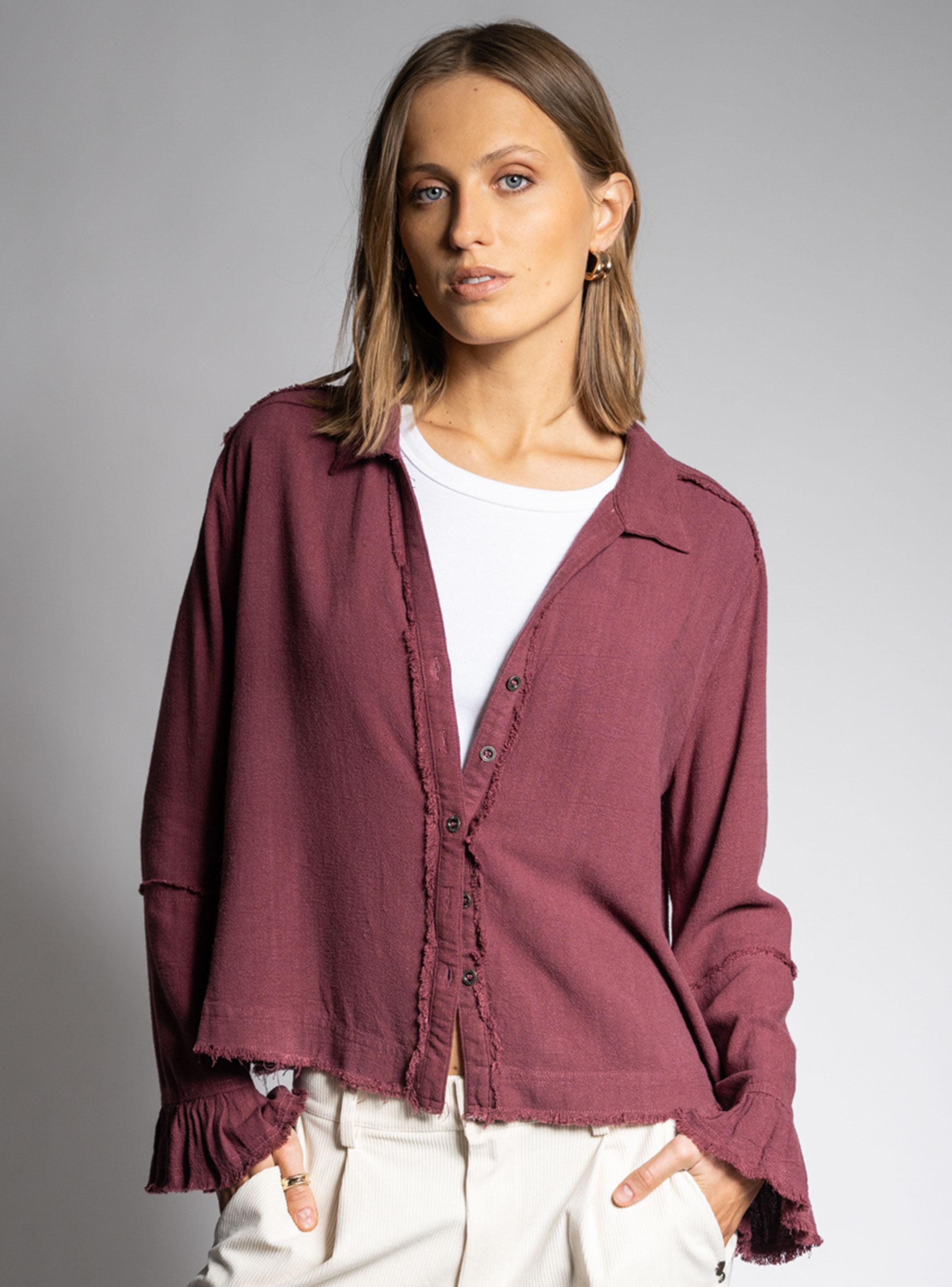 Blusa Desflecado Sole Burdeo-2