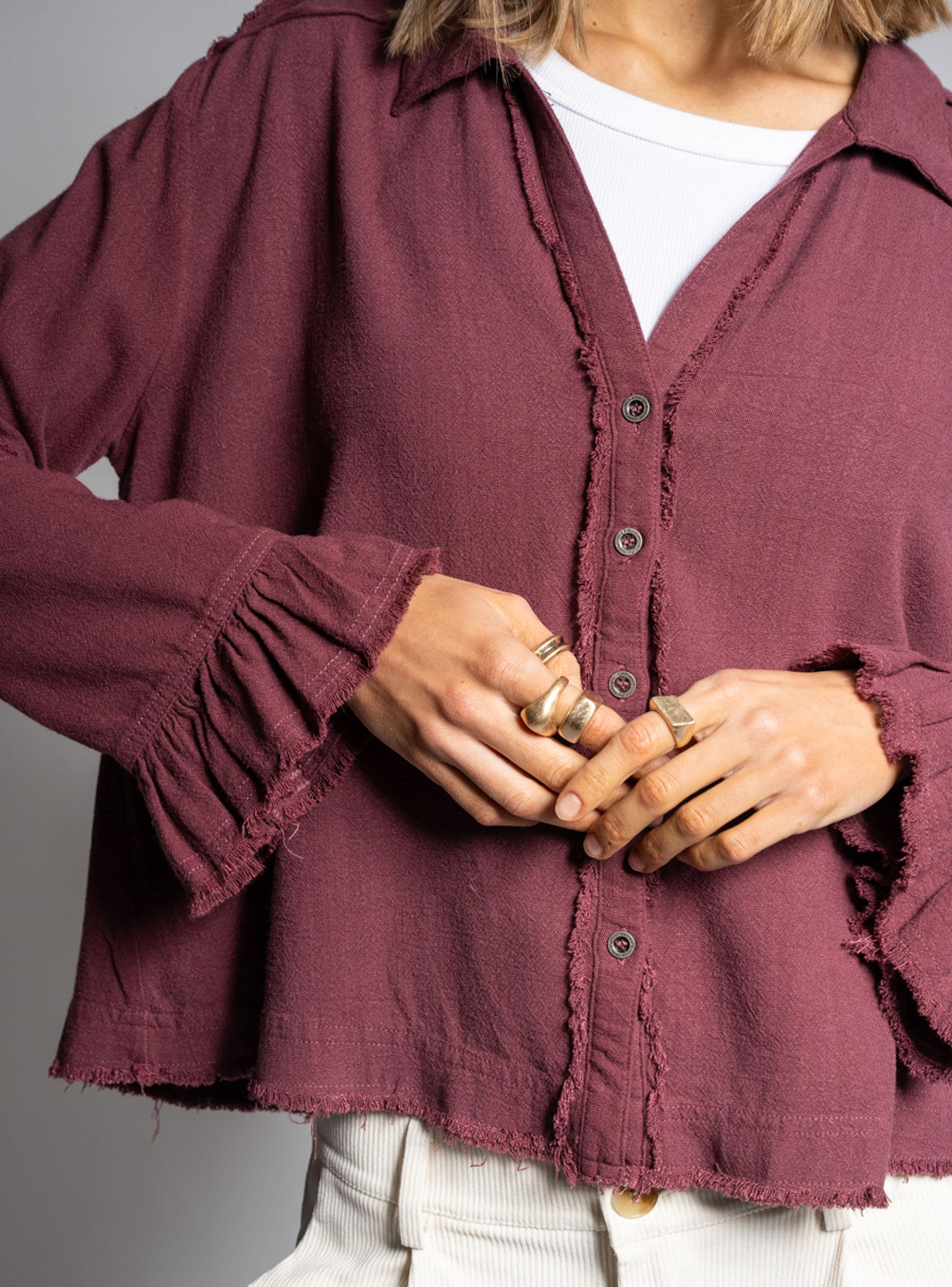 Blusa Desflecado Sole Burdeo-4