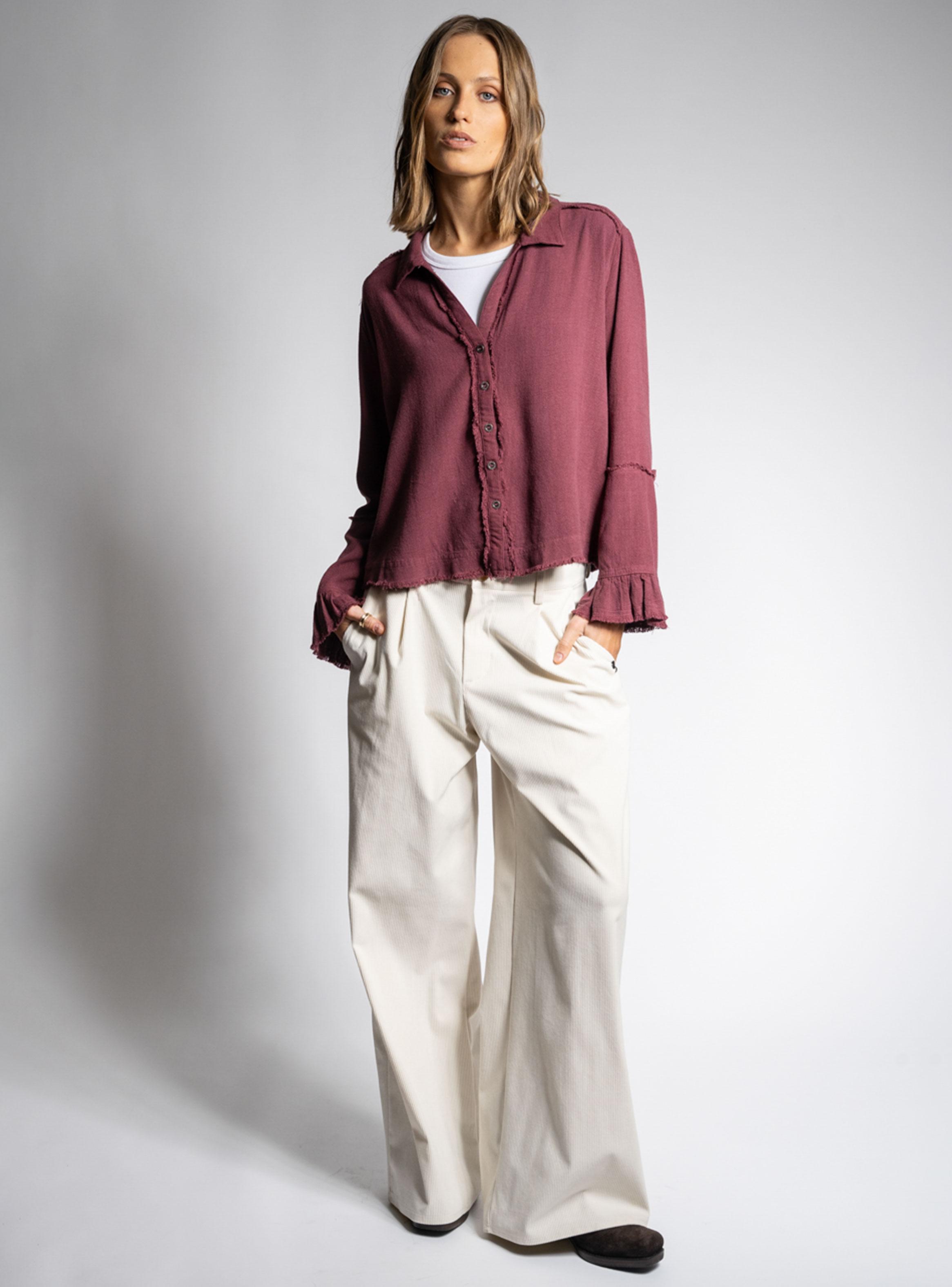Blusa Desflecado Sole Burdeo-5