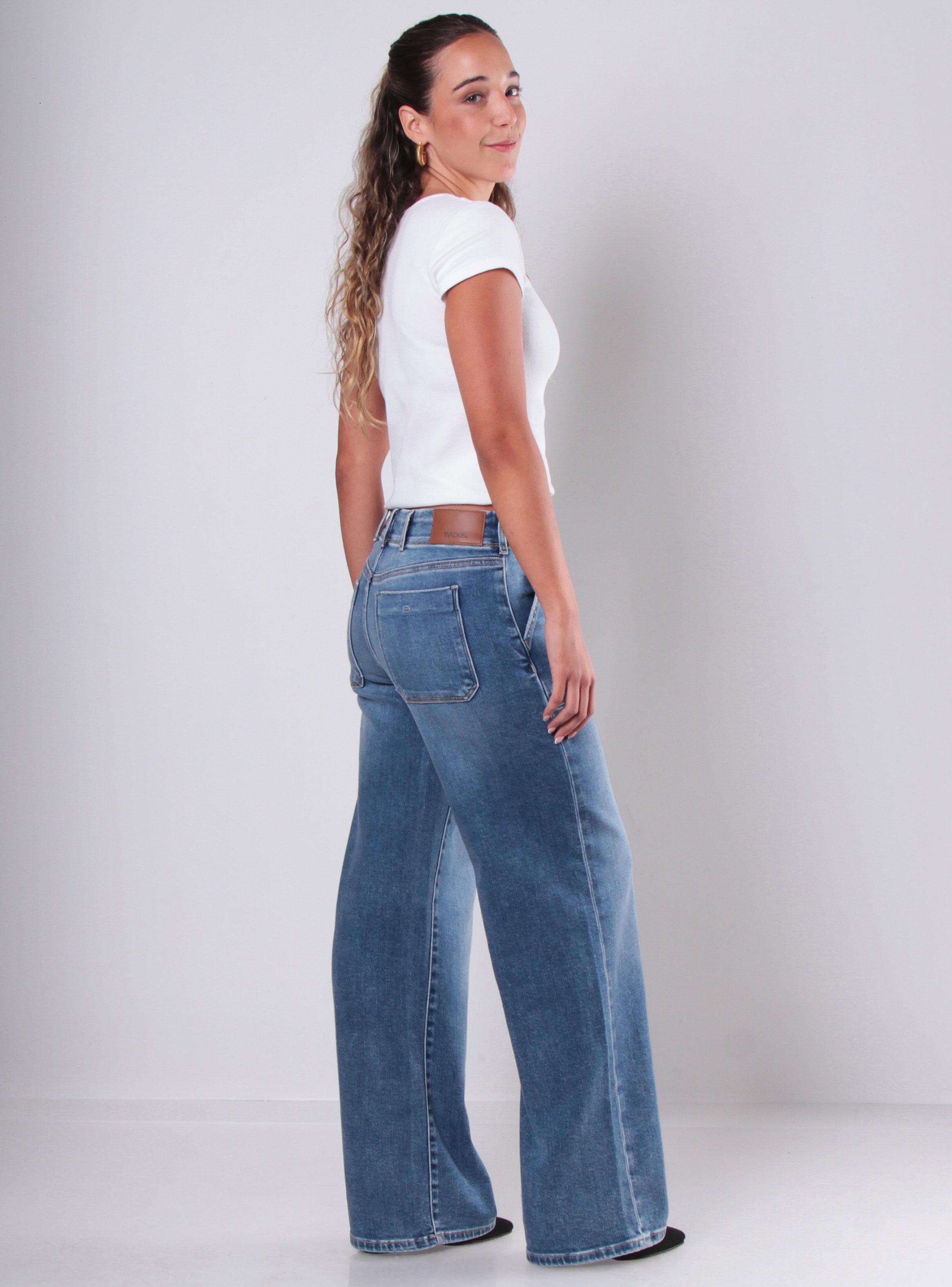 Jeans Recto Tiro Alto Pretina Media Logan-4
