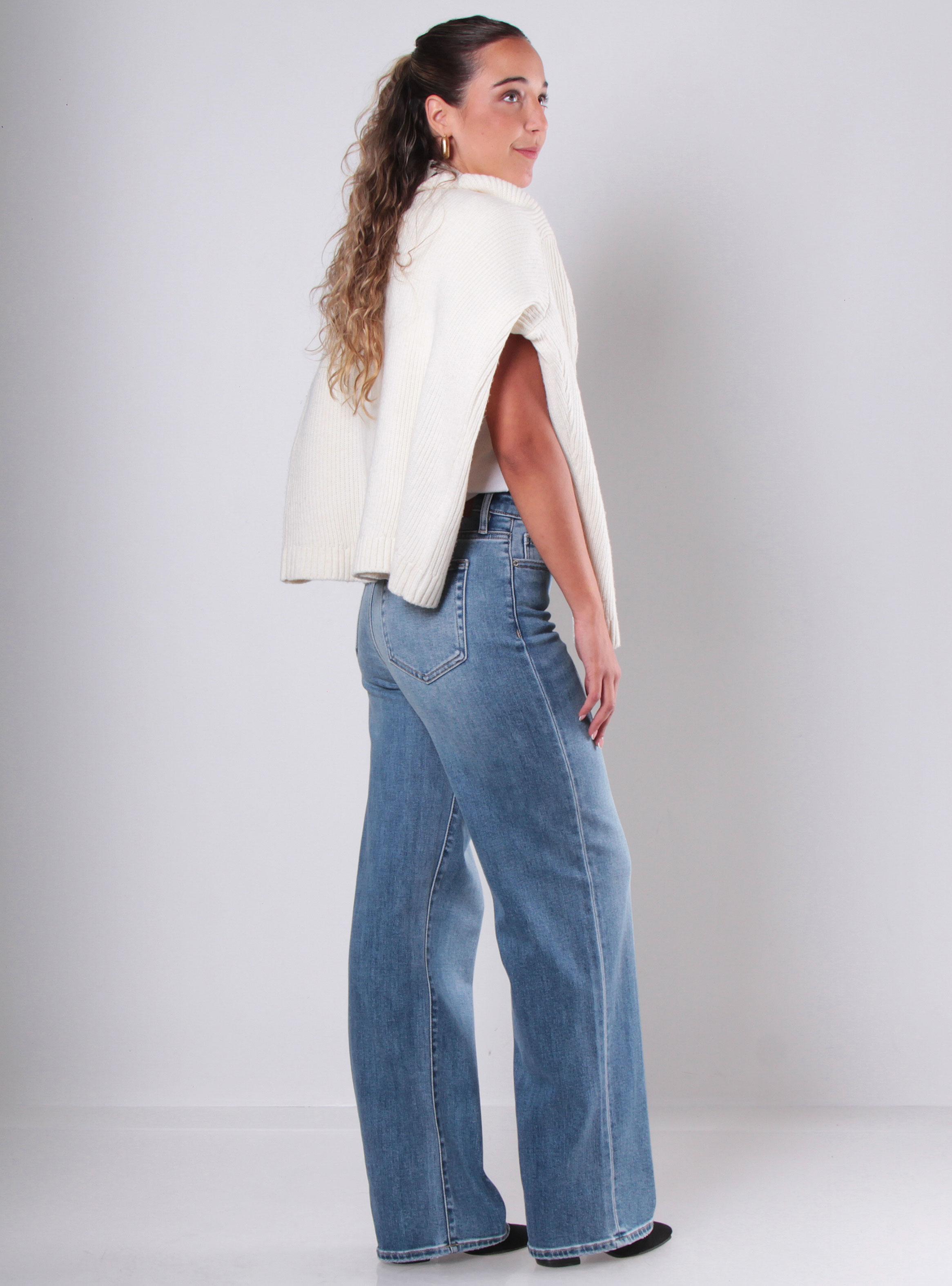 Jeans Recto Tiro Alto Pretina Básica Tracey-4