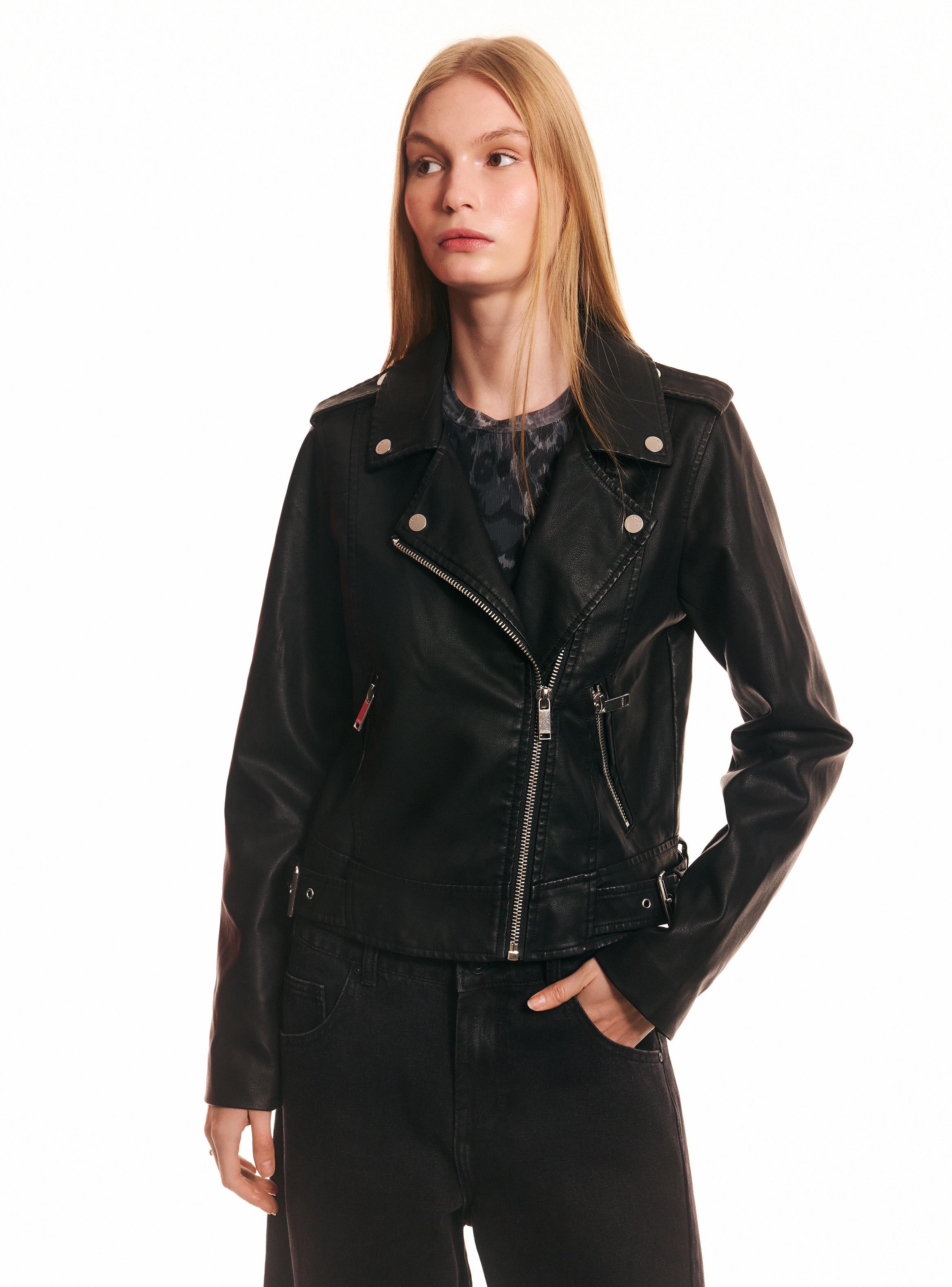 Chaqueta Biker Look Cuero-0