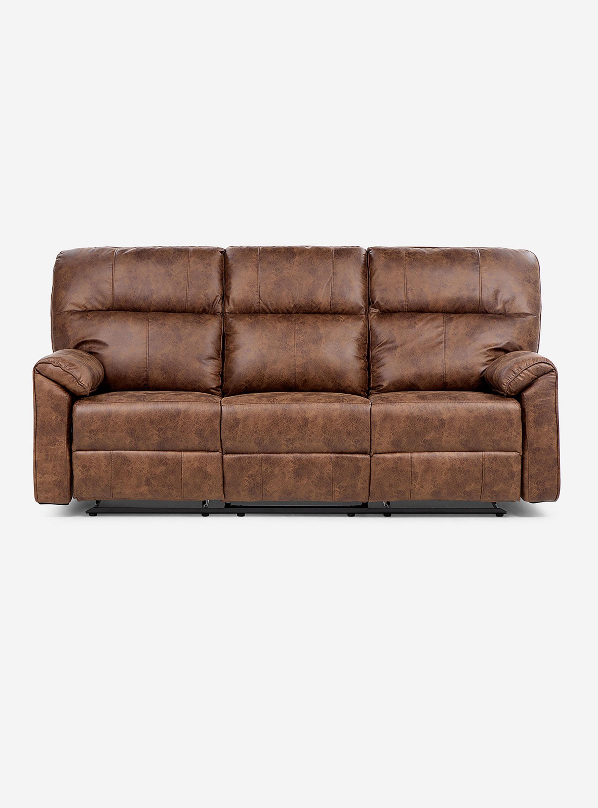 Sofá Reclinable Tolosa 3 Cuerpos Tela Manual Camel-0
