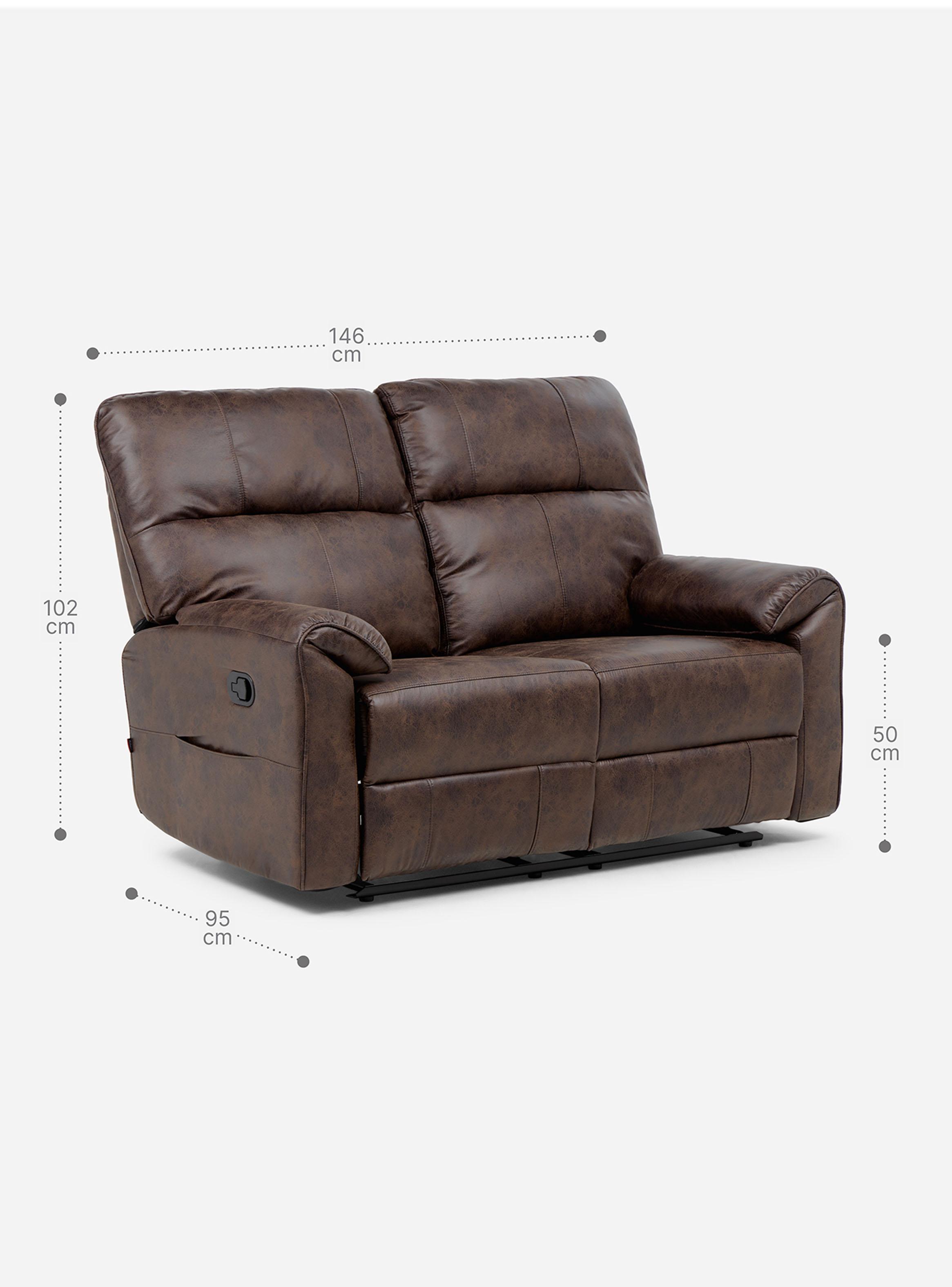 Sofá Reclinable Tolosa 2 Cuerpos Tela Manual-1