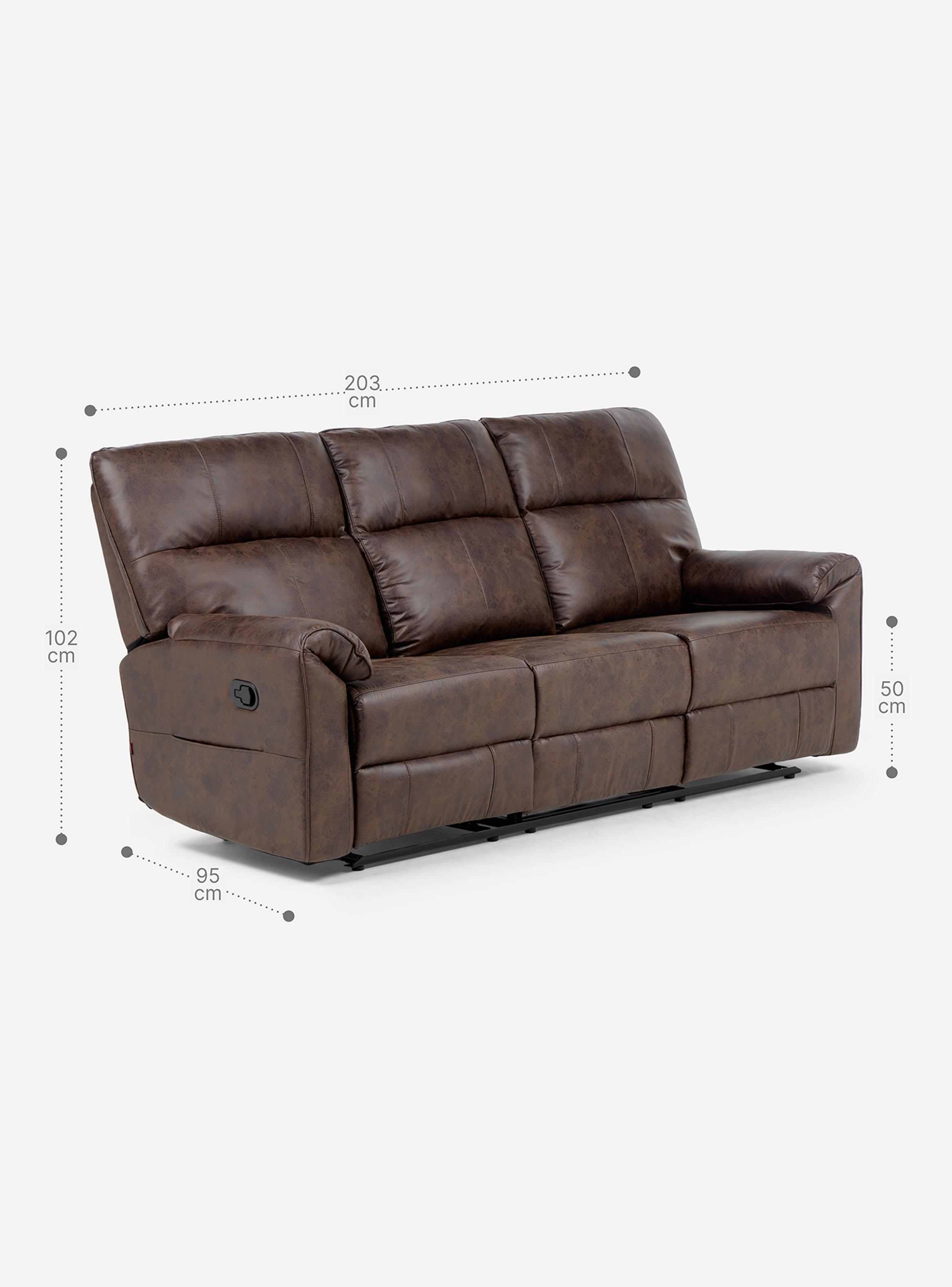 Sofá Reclinable Tolosa 3 Cuerpos Tela Manual-1