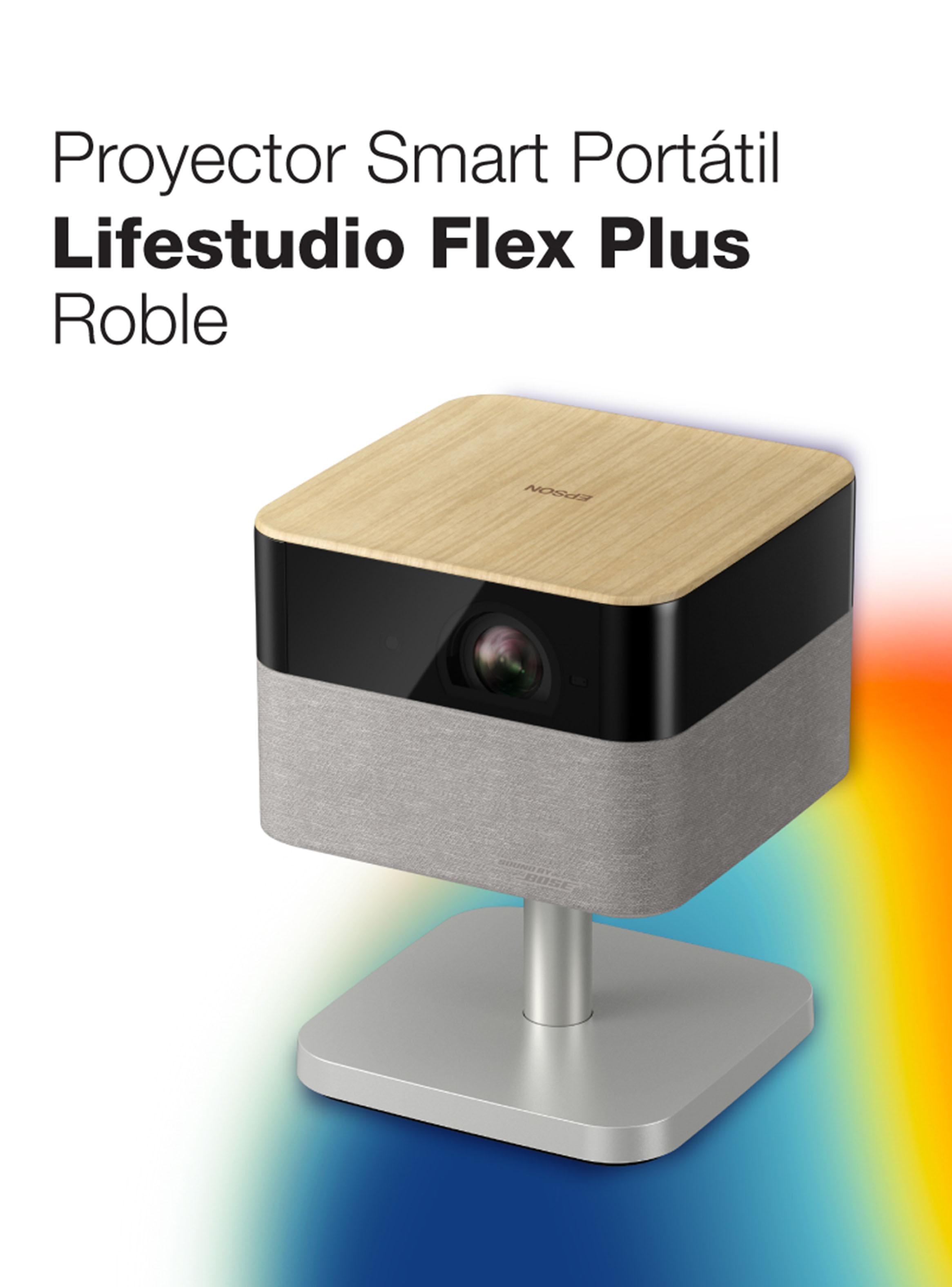 Proyector Portátil Lifestudio Flex Plus EF-72 Blanco Madera-2