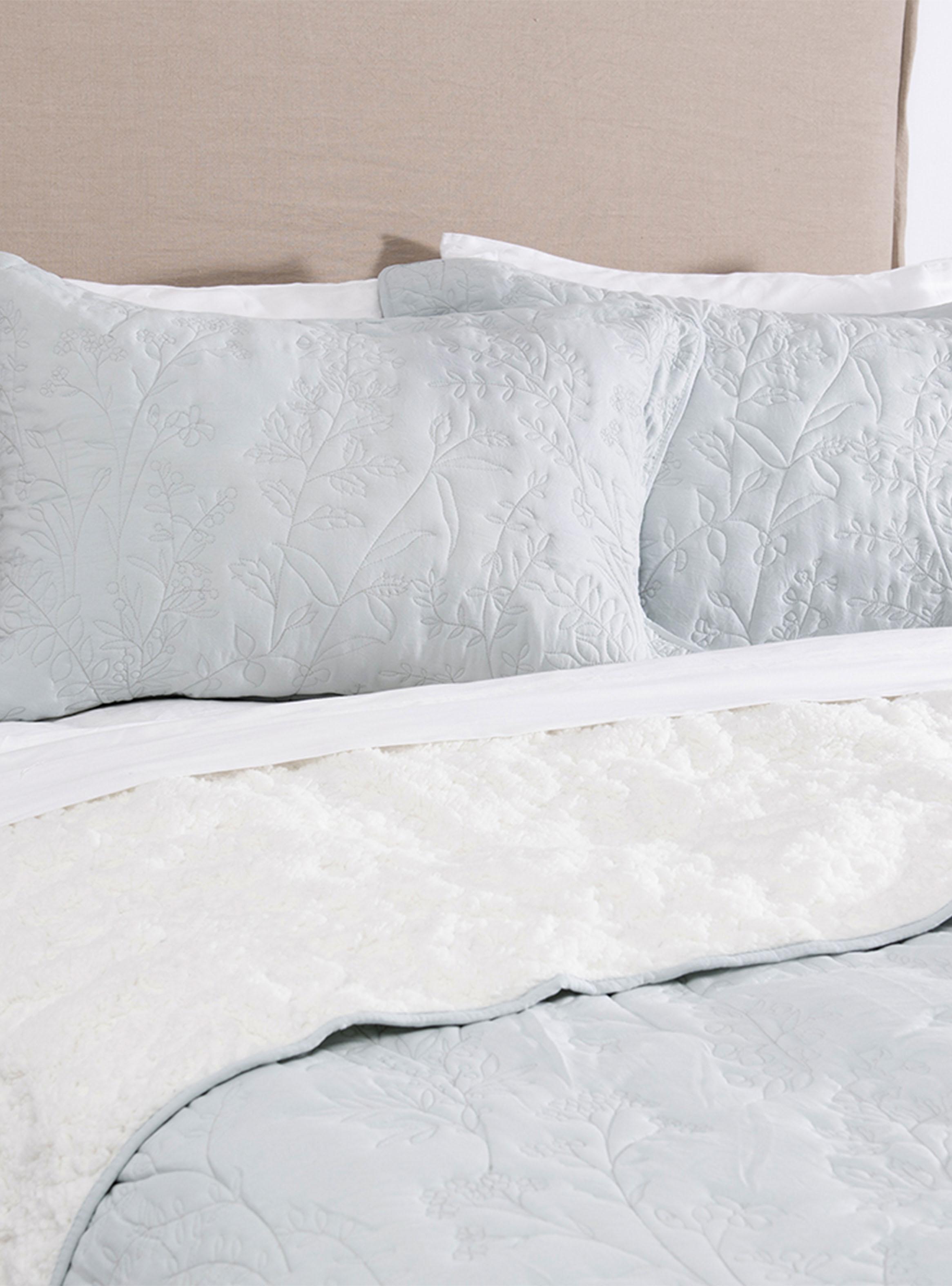 Quilt Bordado Sherpa King Lavanda Celeste-1