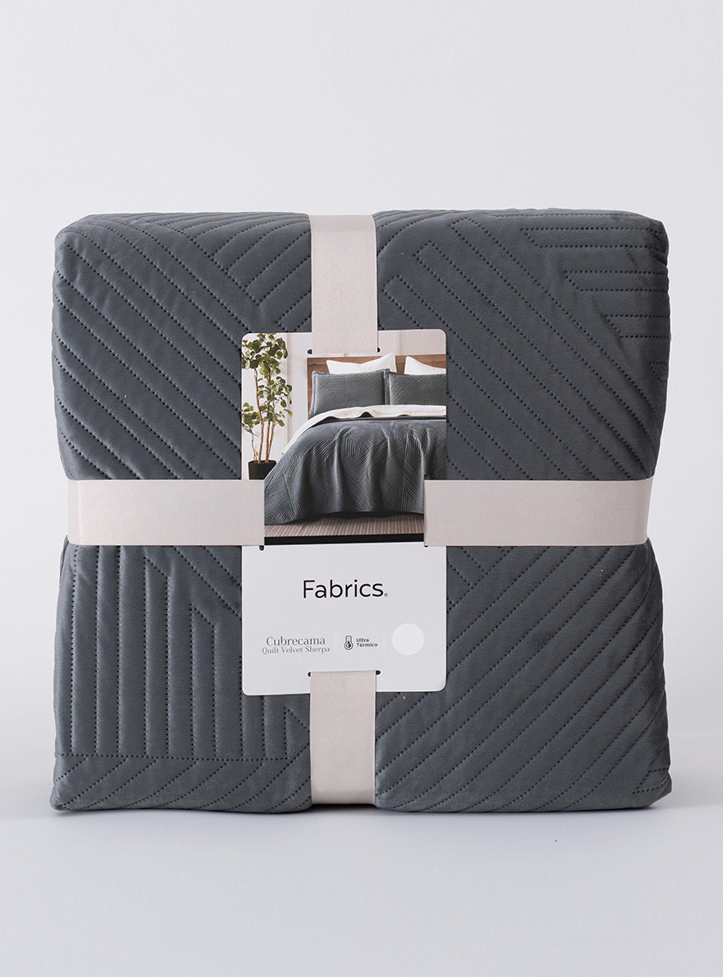 Quilt Velvet Sherpa 2 Plazas Taro Marengo-3