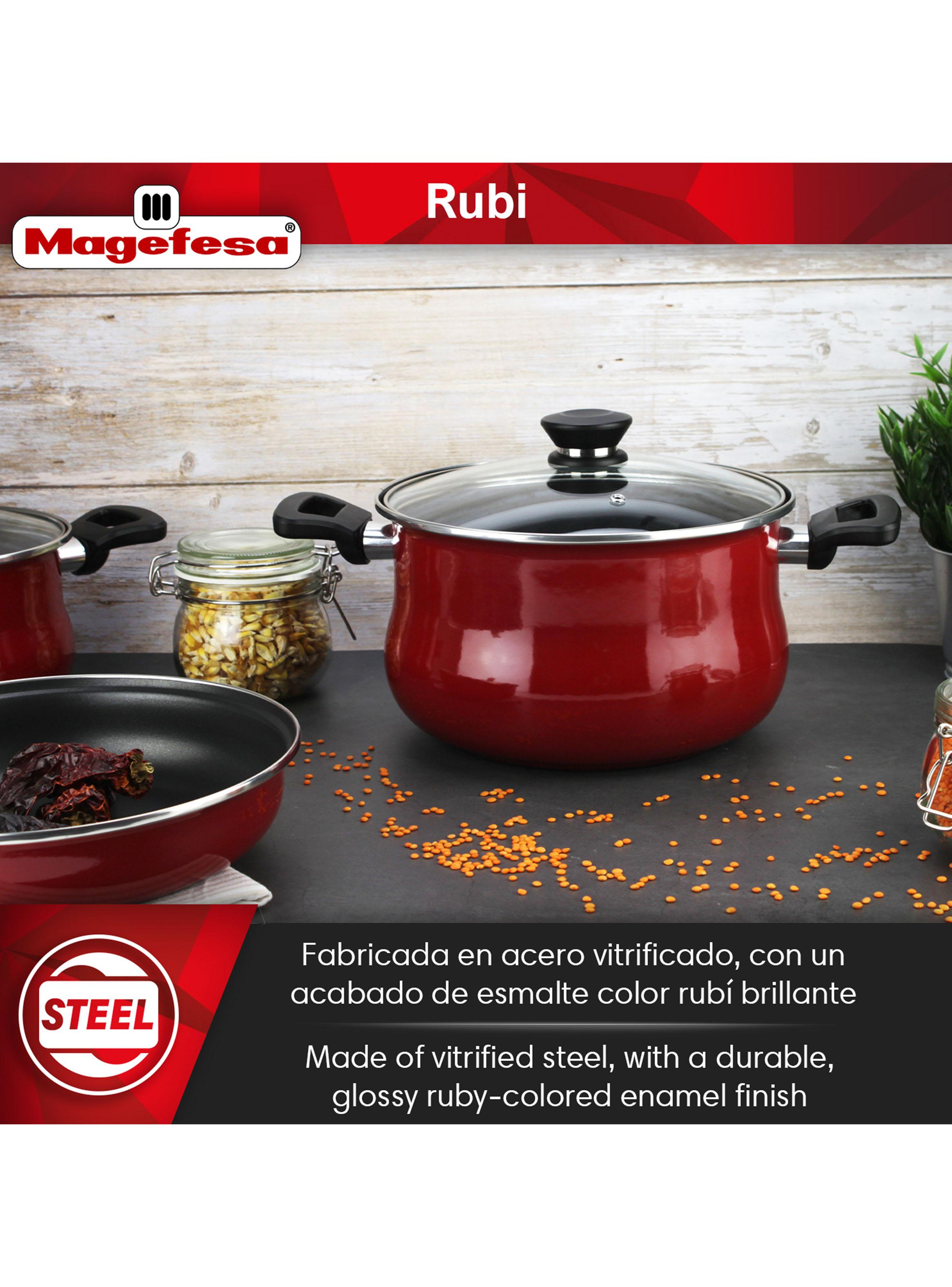 Batería de Cocina 7 Piezas Rubí Bombeada-3