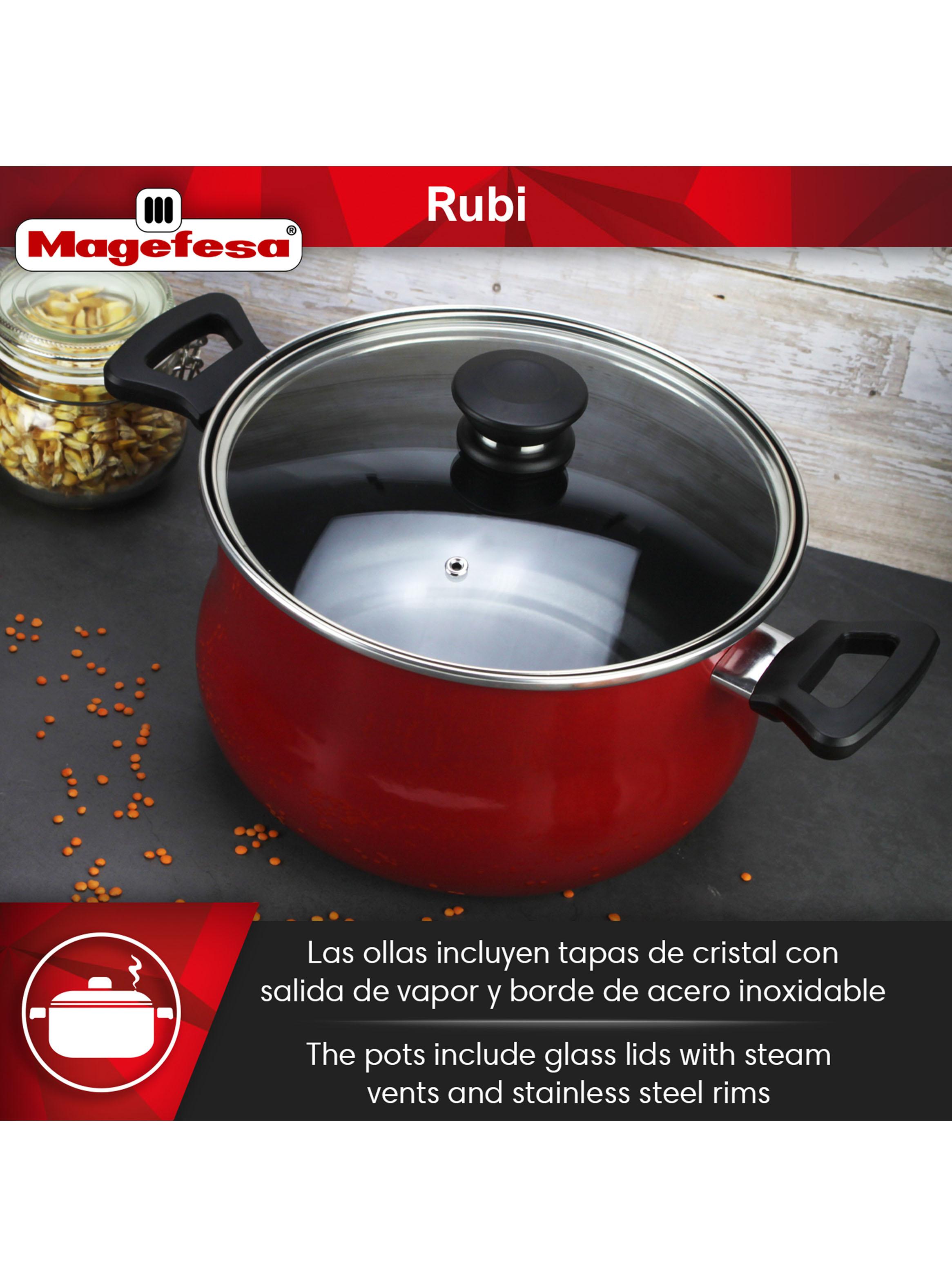 Batería de Cocina 7 Piezas Rubí Bombeada-4