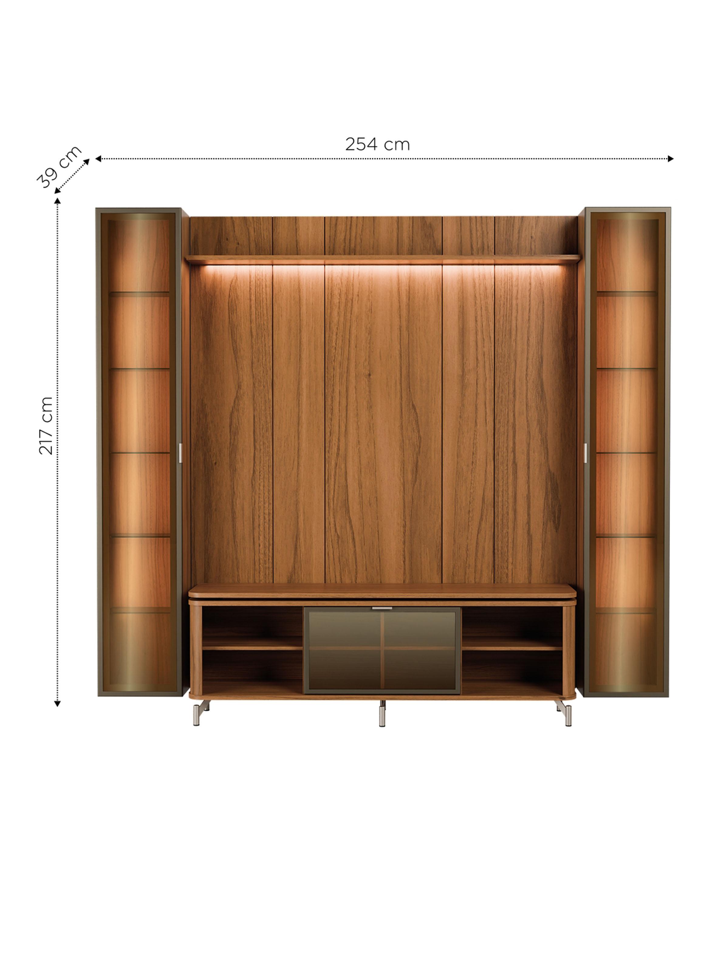 Panel TV Neón + Rack Lincon 1.7+ 2 vitrinas 1 Puerta-1