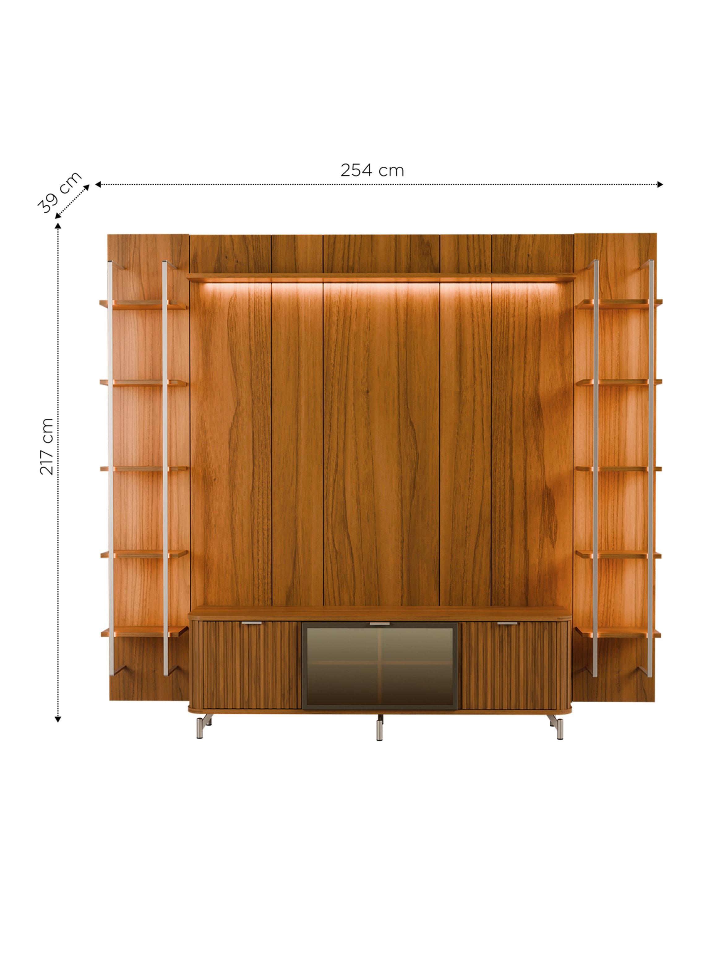 Rack TV 1.7 + Panel 1.8 Neón Float Led + 2 Repisas-1