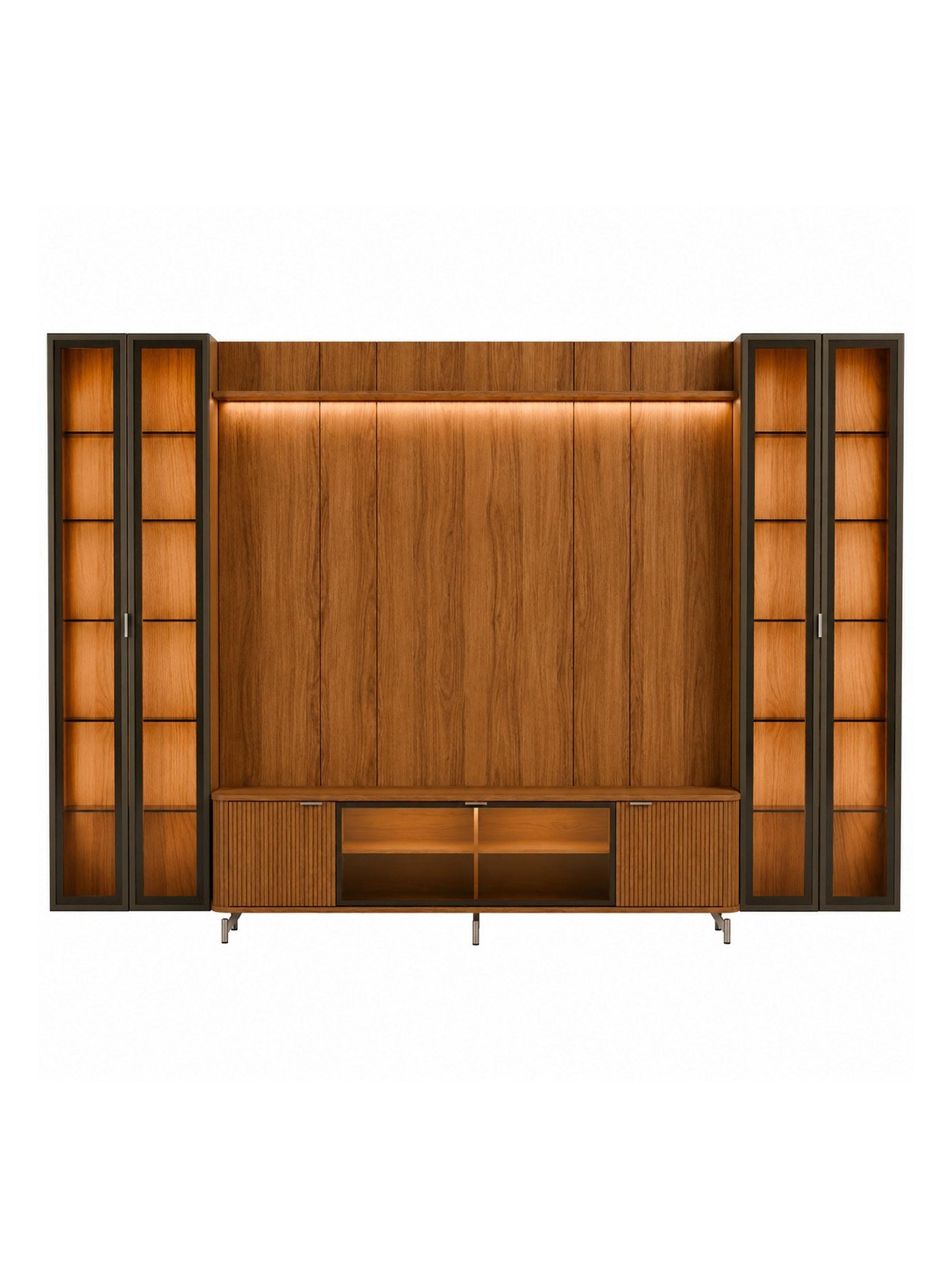 Rack TV 1.7 + Panel  1.8 Neon Float Led + 2 Vitrinas 2P-0