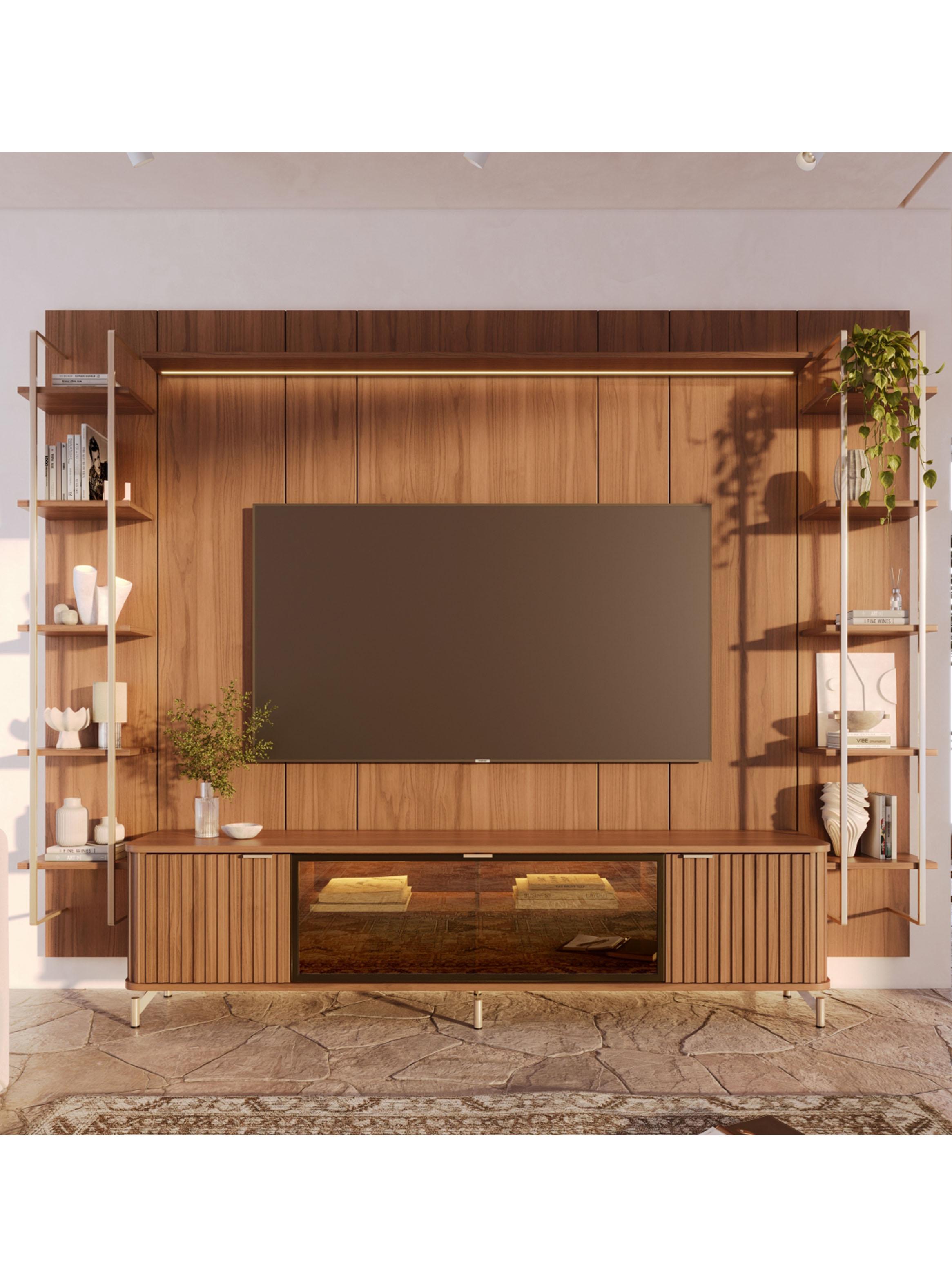 Rack TV 2.1 + Panel  2.2 Neón Float Led + 2 Repisas-3