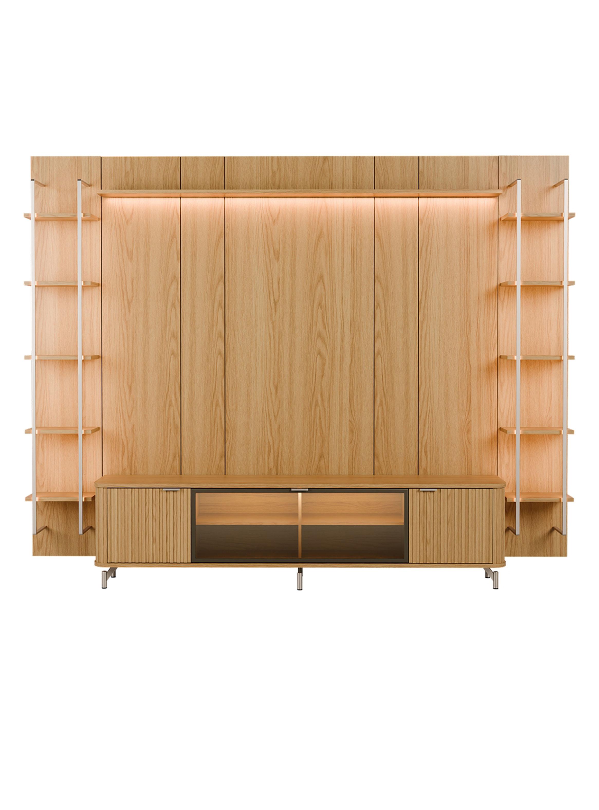 Rack TV 2.1 + Panel  2.2 Neón Float Led + 2 Repisas-0