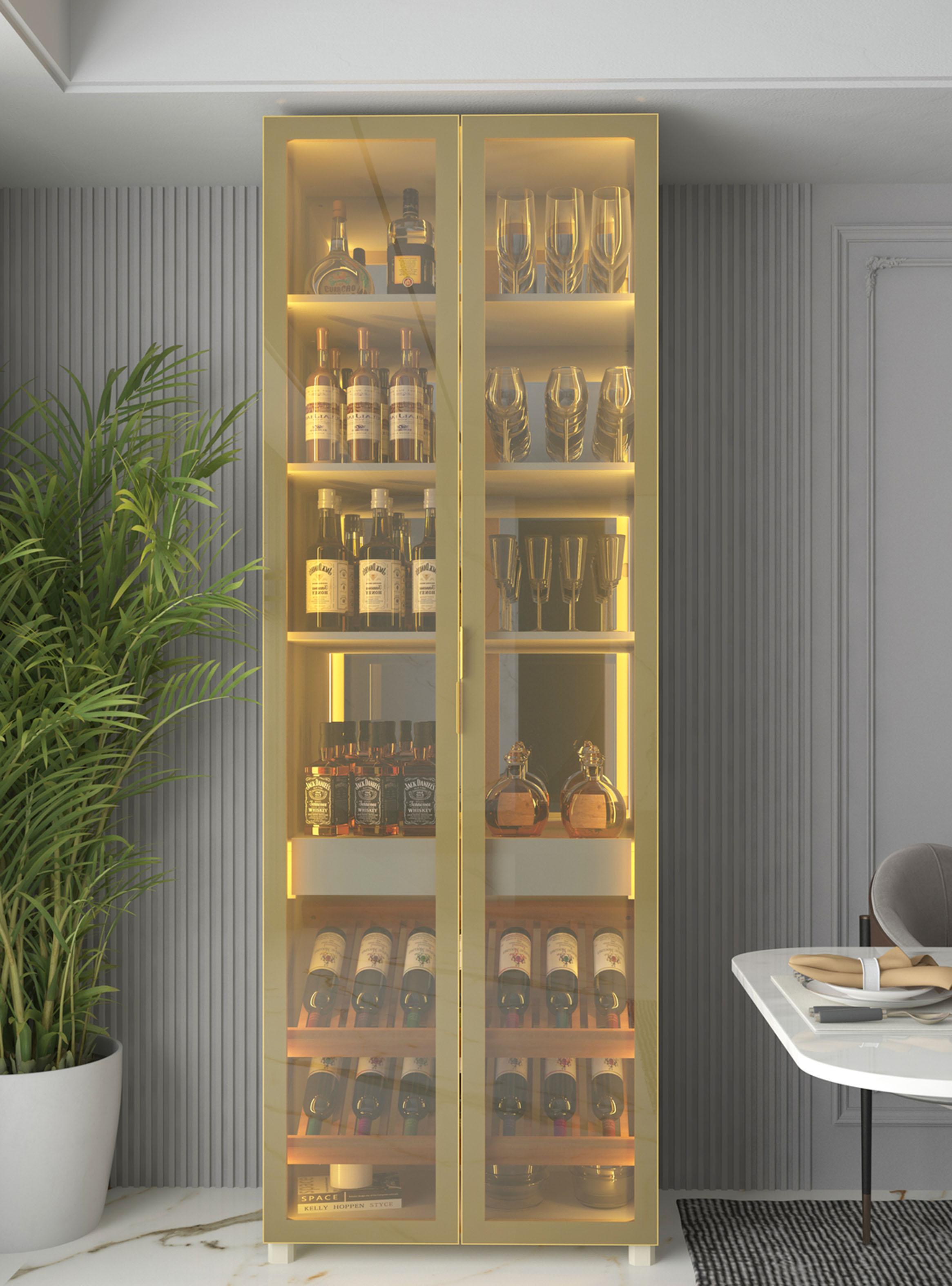 Vitrina Prisma Vidrio Led 76 cm-0