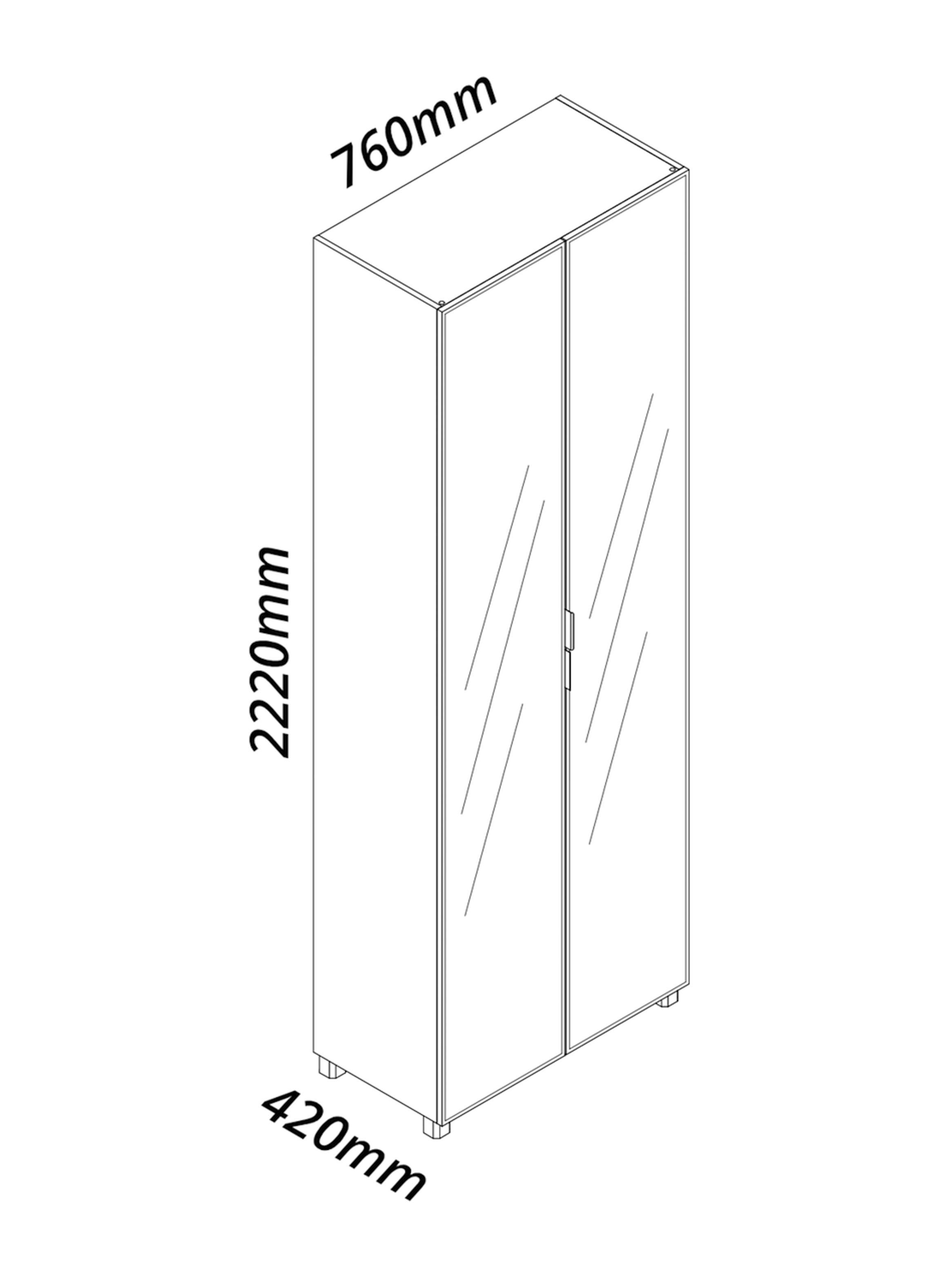 Vitrina Prisma Vidrio Led 76 cm-1