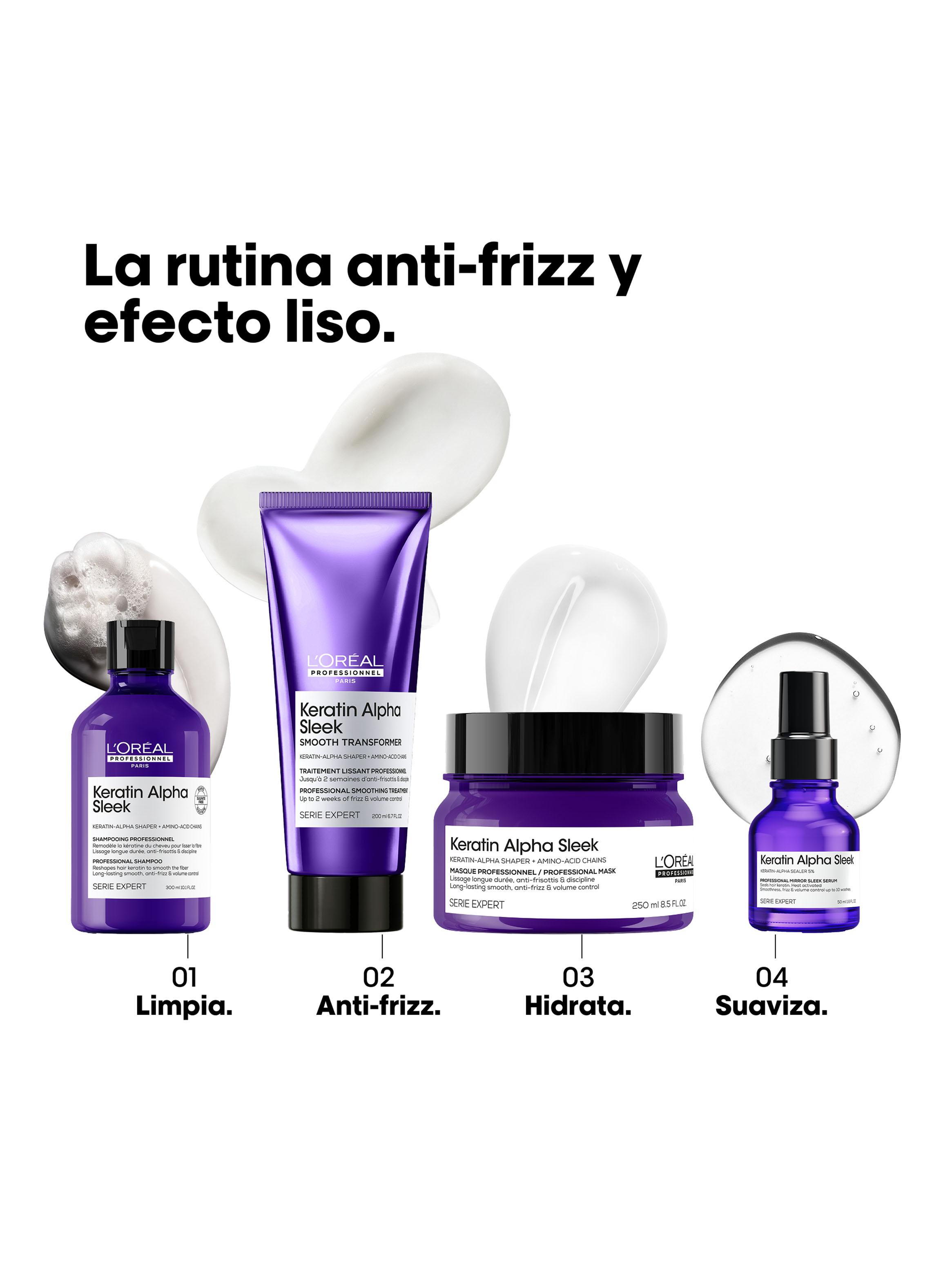 Máscara Anti-frizz 250ml Keratin Alpha Sleek-5