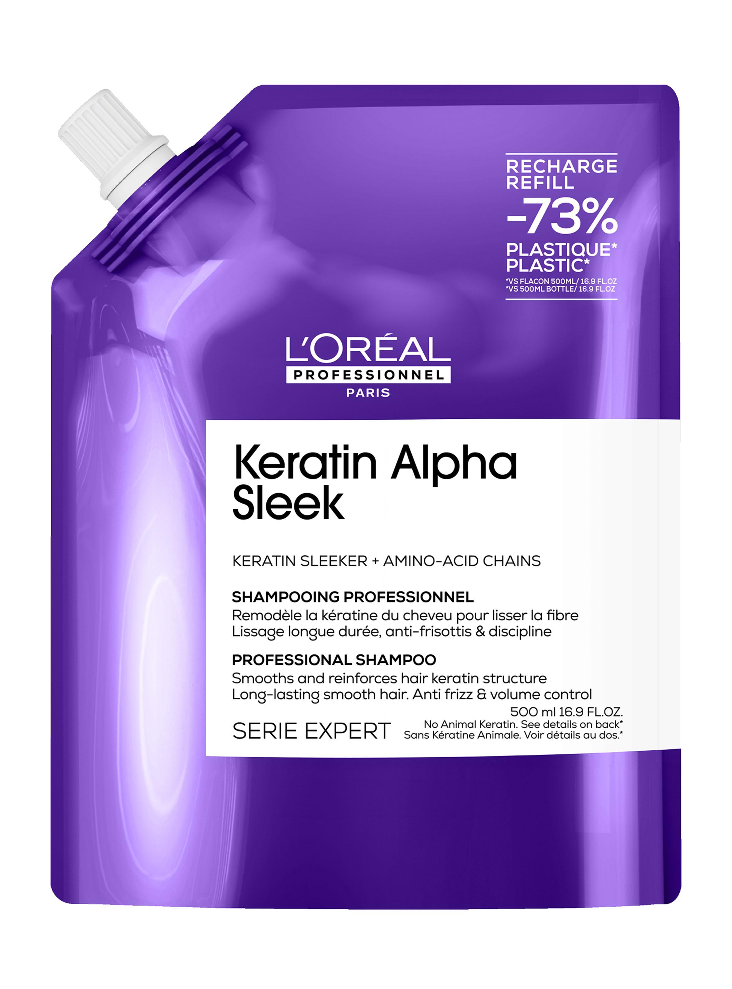 Refill Shampoo Anti-frizz 500ml Keratin Alpha Sleek-0