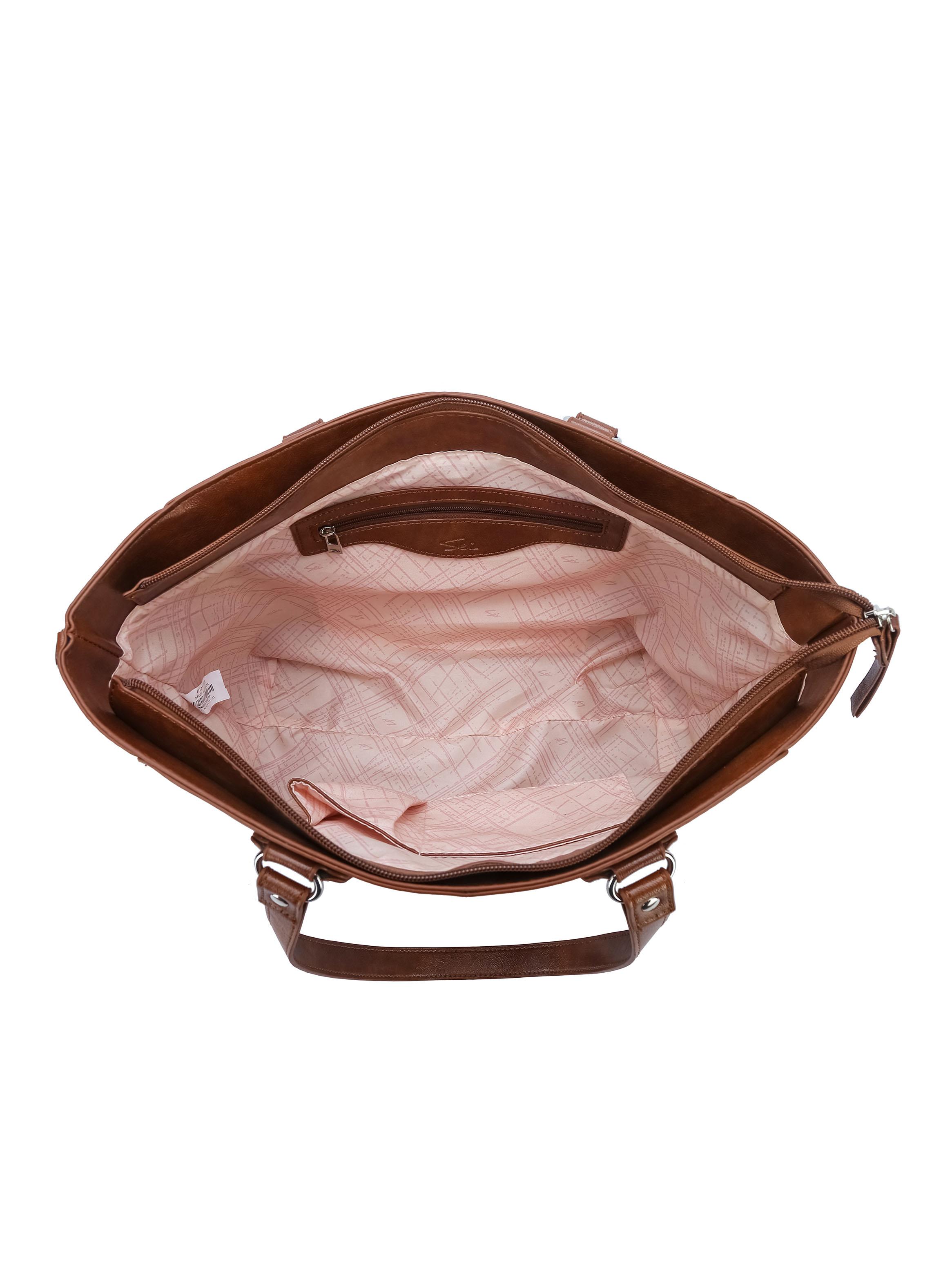 Cartera de Hombro Tote Milán Marrón Oscuro-3