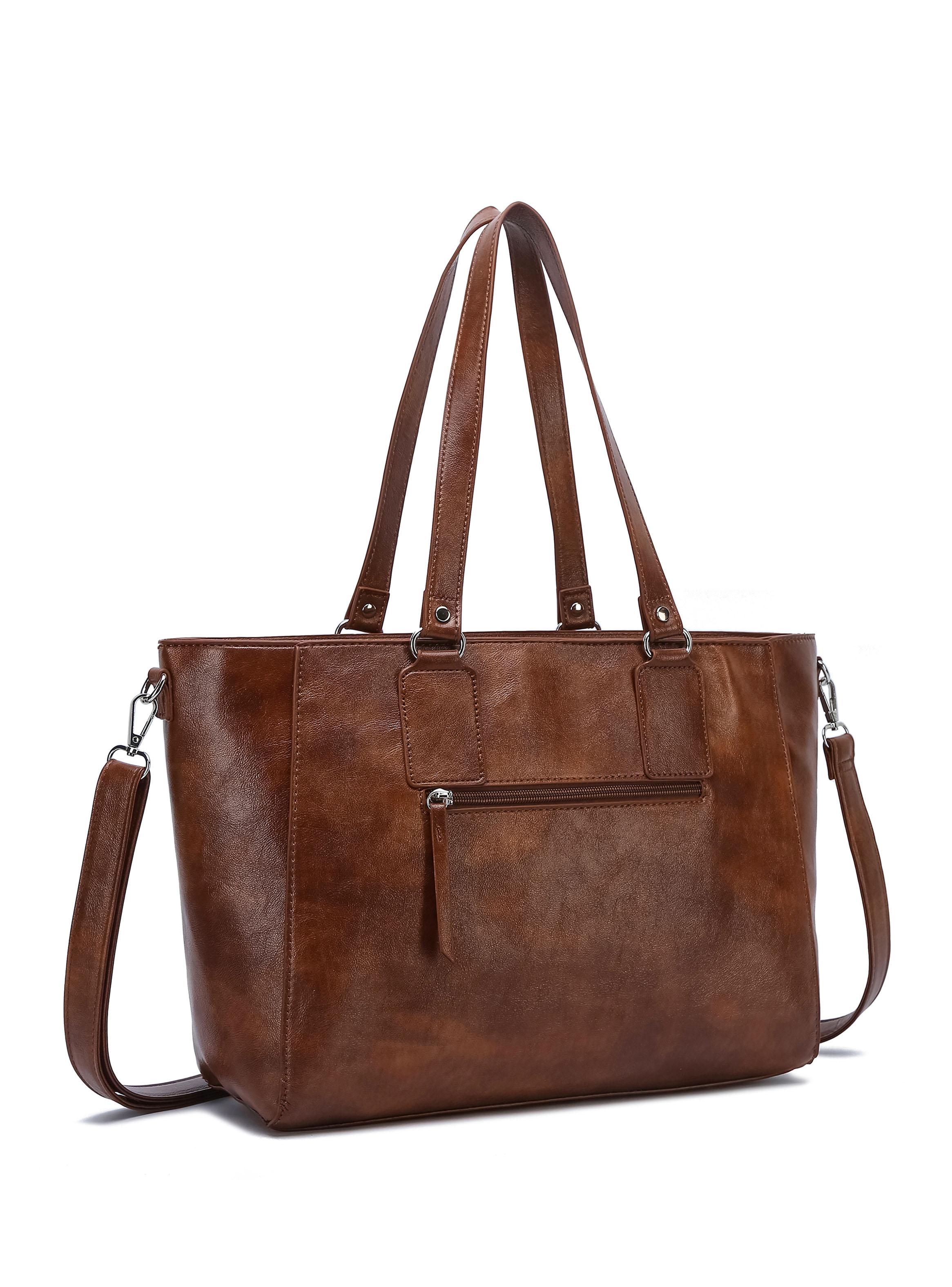 Cartera de Hombro Tote Milán Marrón Oscuro-2