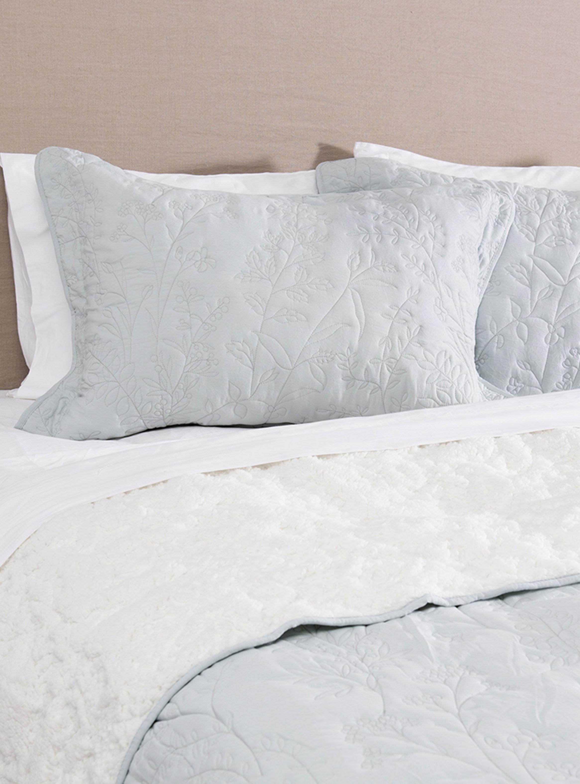 Quilt Bordado Sherpa 2 Plazas Lavanda Celeste-0