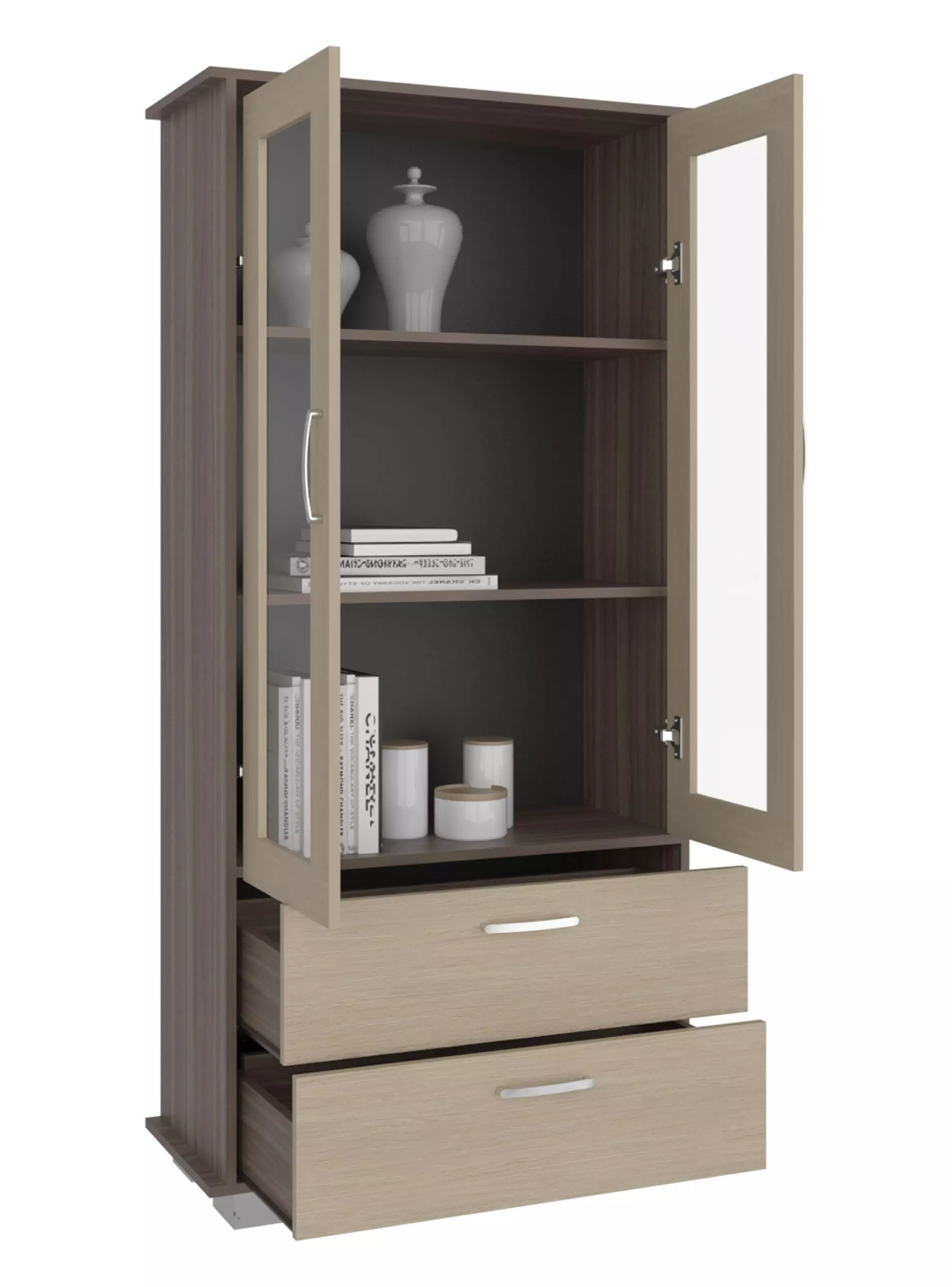 Vitrina 2 Puertas 2 Cajones Classic Color-3