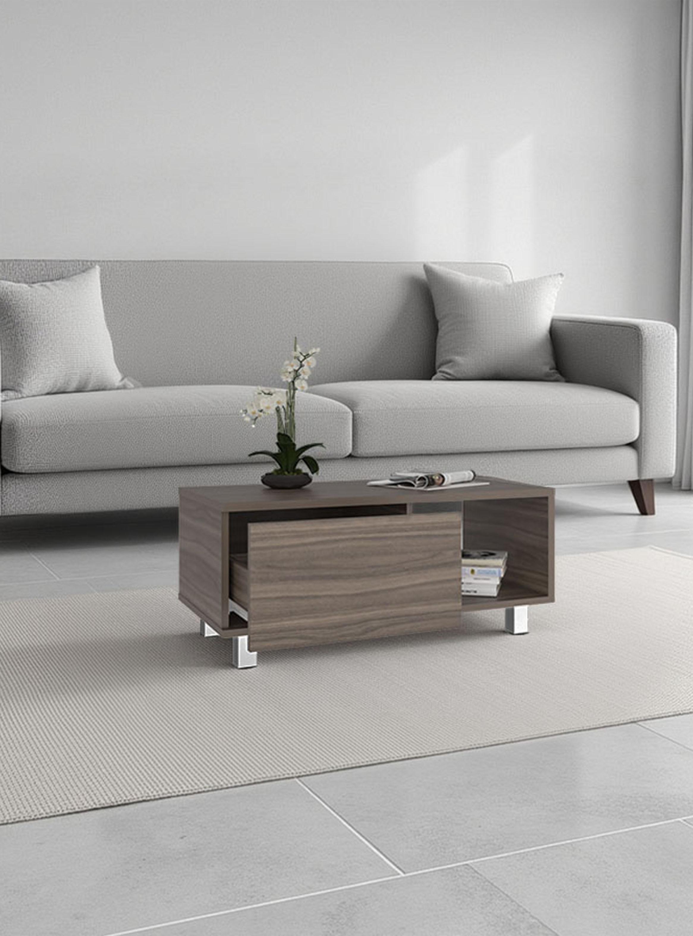 Mesa de Centro 1 Cajón Torence Avellana 35x80.1x40.1 cm-5
