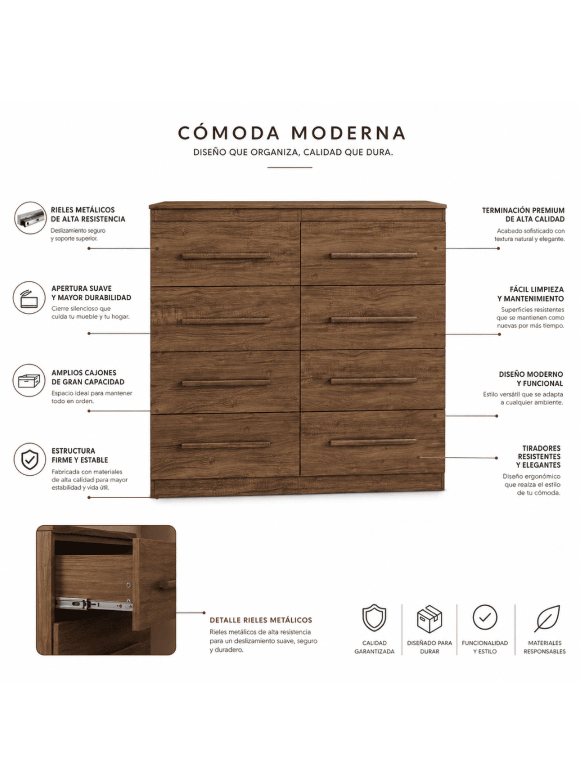 Cómoda 8 Cajones Arizona Plus-2