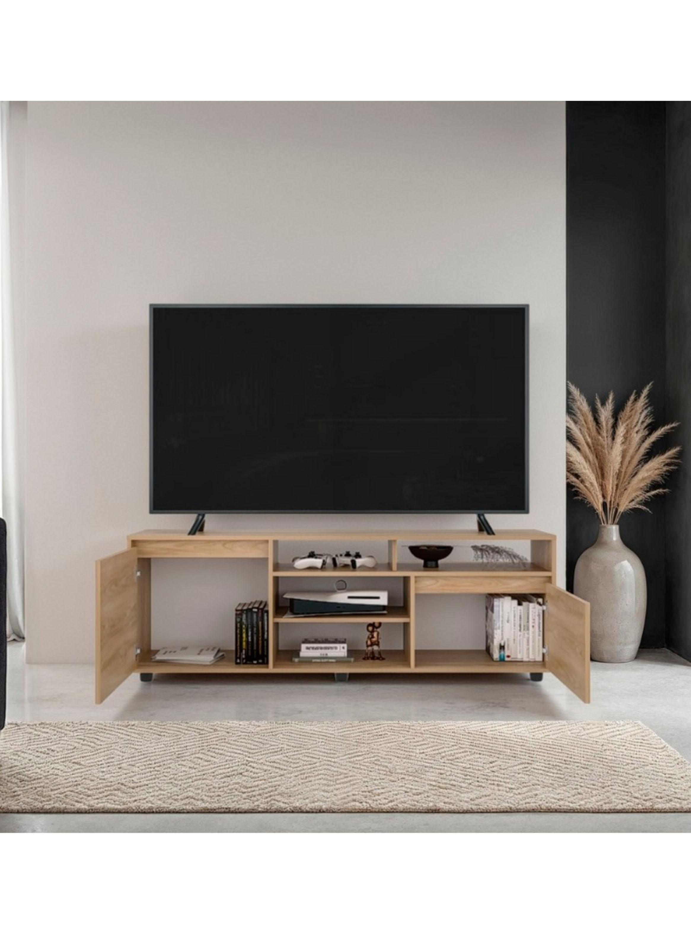 Rack TV 70'' Pino 2 Puertas 55.0x160x35.2 cm-4