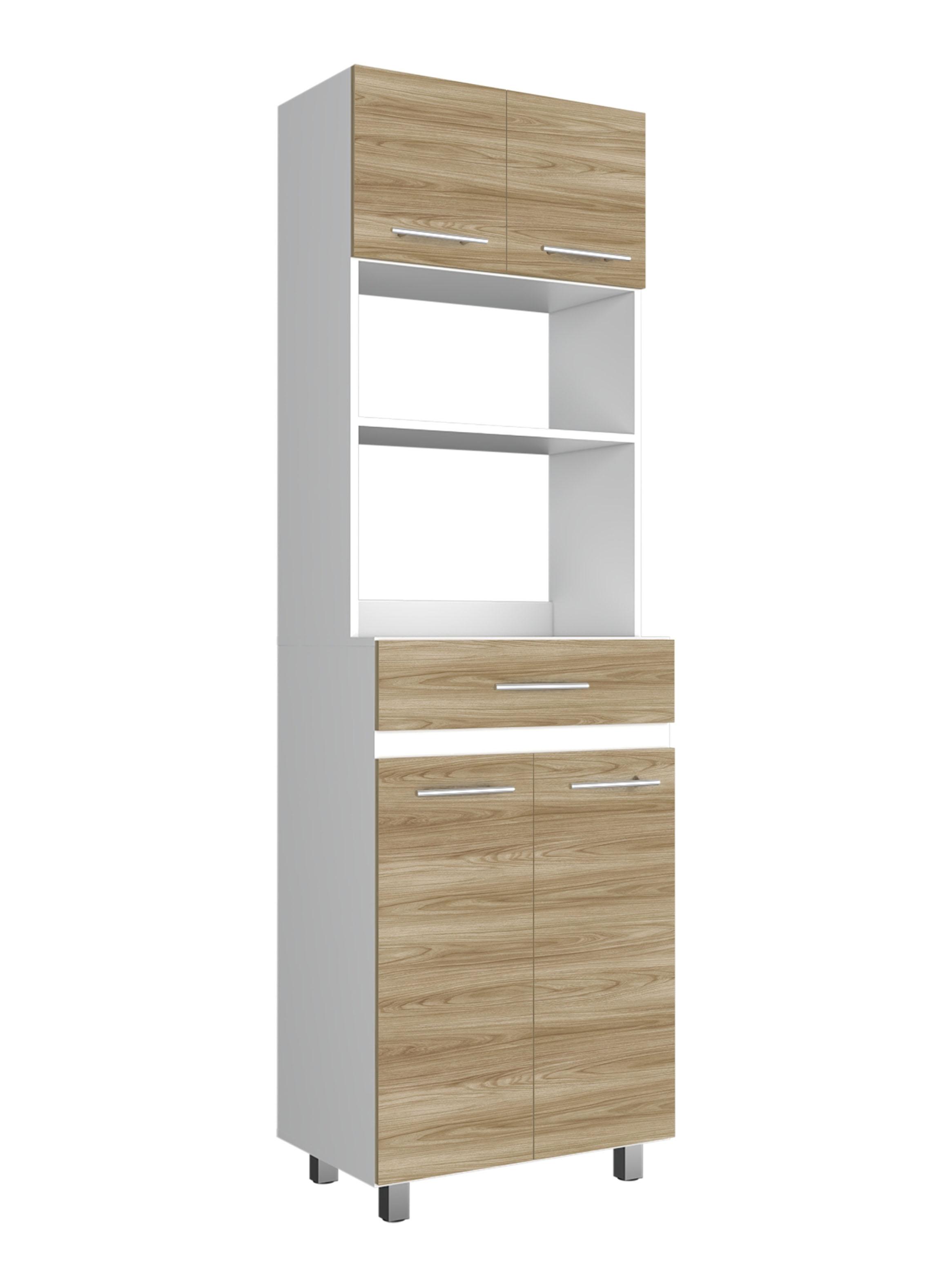 Mueble Microondas Alto 4 Puertas 1 Cajón Luna 210x60x49.1 cm-0