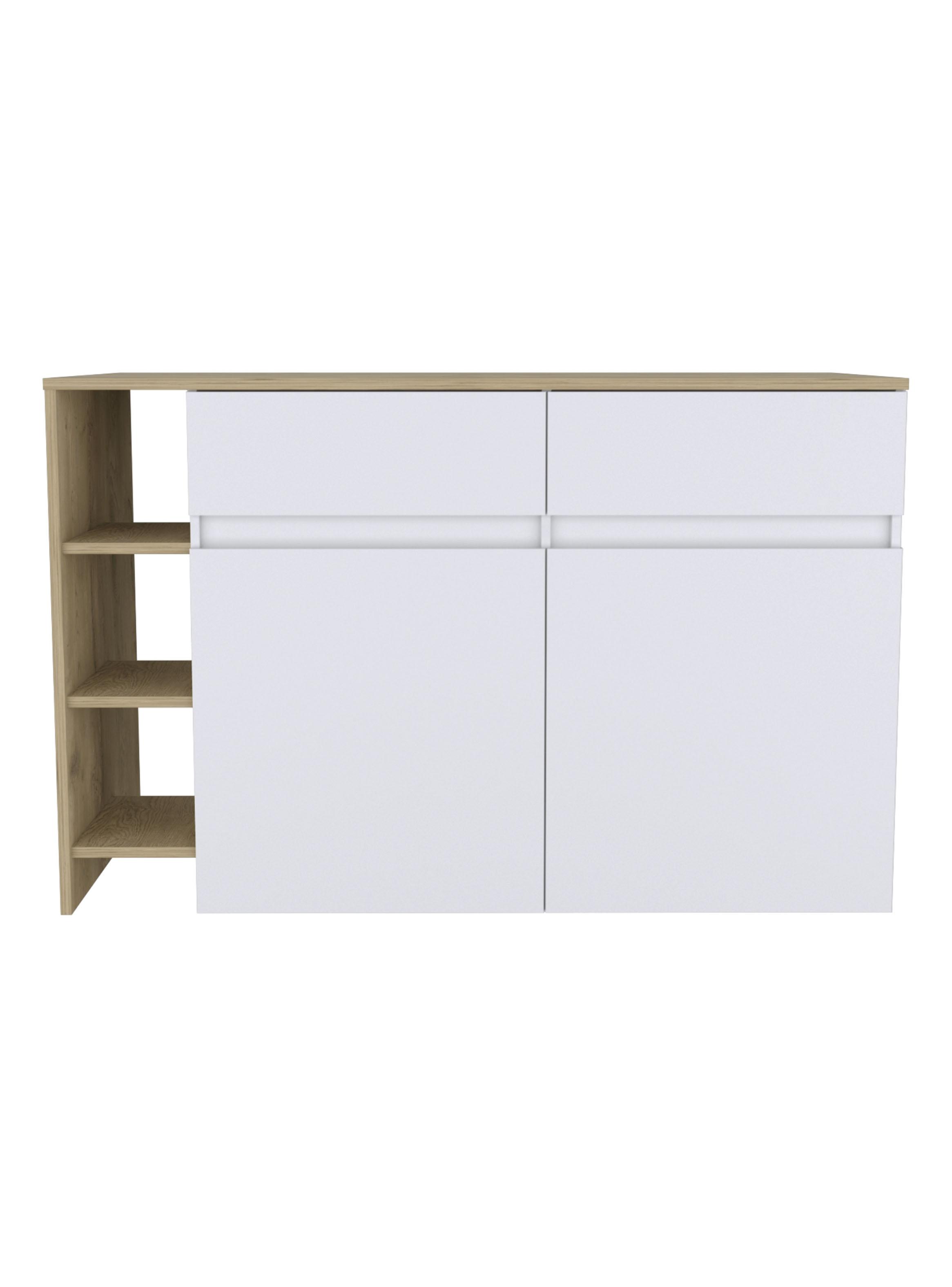 Mueble Isla de Cocina 2 Puertas 2 Cajones Bari 90x140x70.4 cm-0