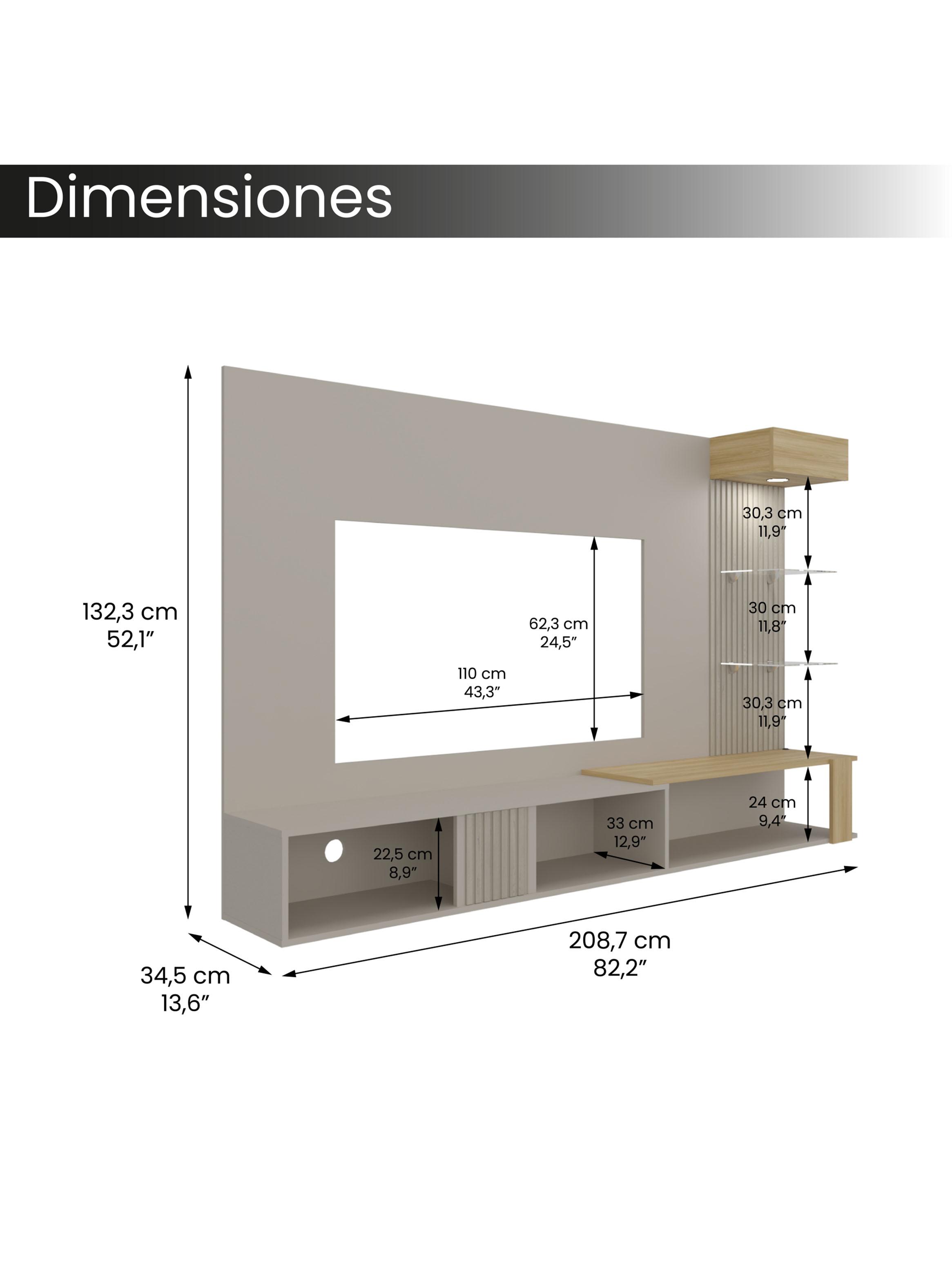 Panel TV 70'' 2 Puertas Isolde 132.3x208.7x34.5 cm-1