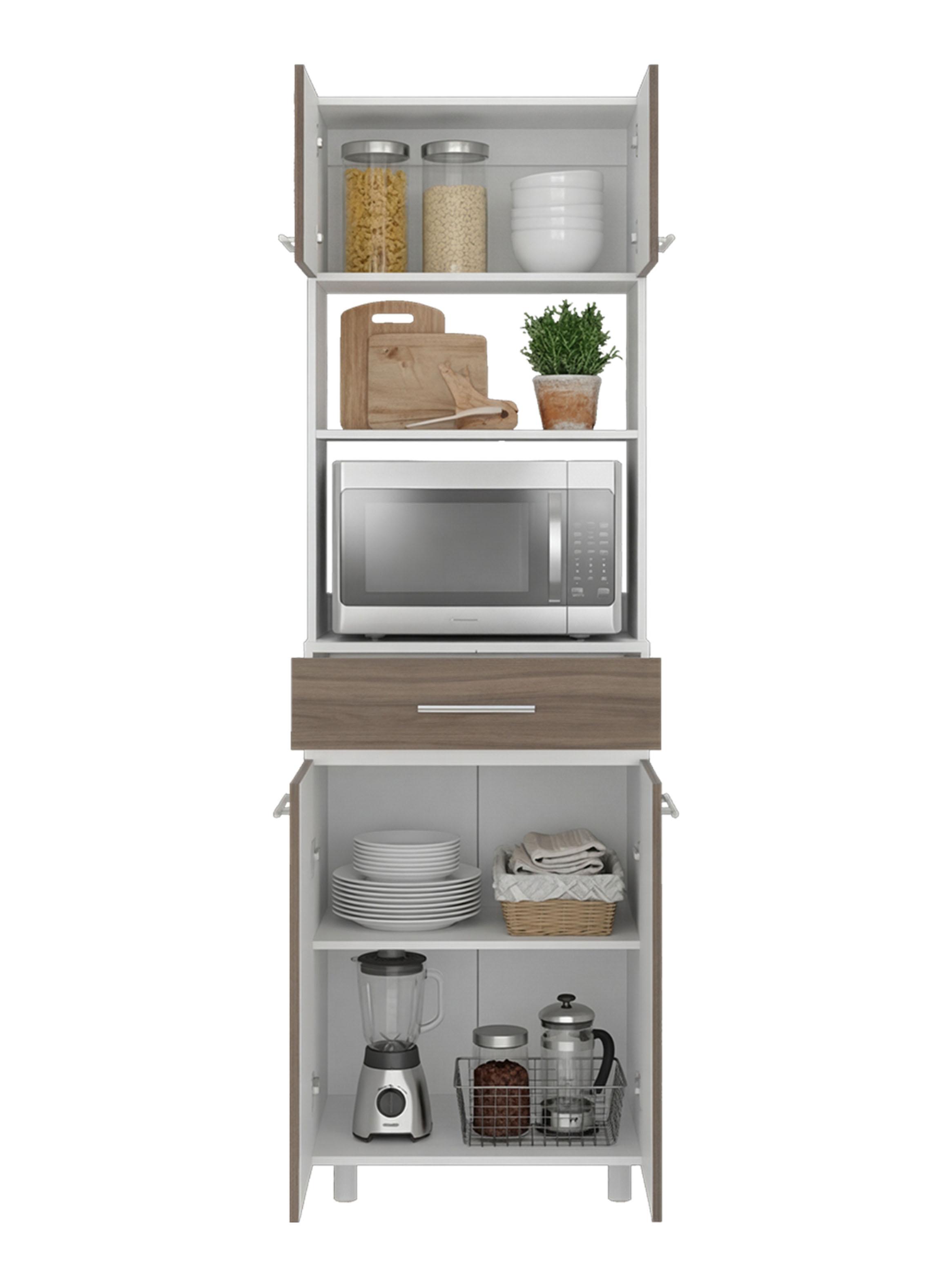 Mueble Microondas Alto 4 Puertas 1 Cajón 201x62x40.8 cm-3